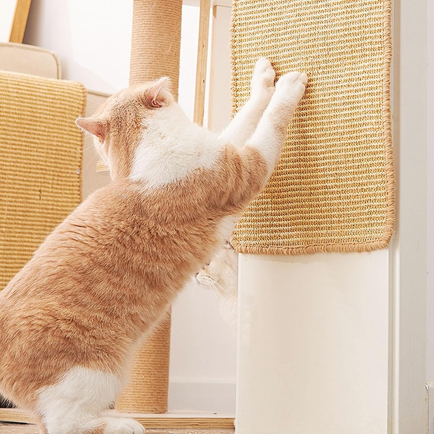 Pack of 2 Sisal Cat Scratching Mat, 50 X 25 Cm, Sisal Scratching Rug for House Cats, Claws Loops for Protects Carpets and Sofas image number 2