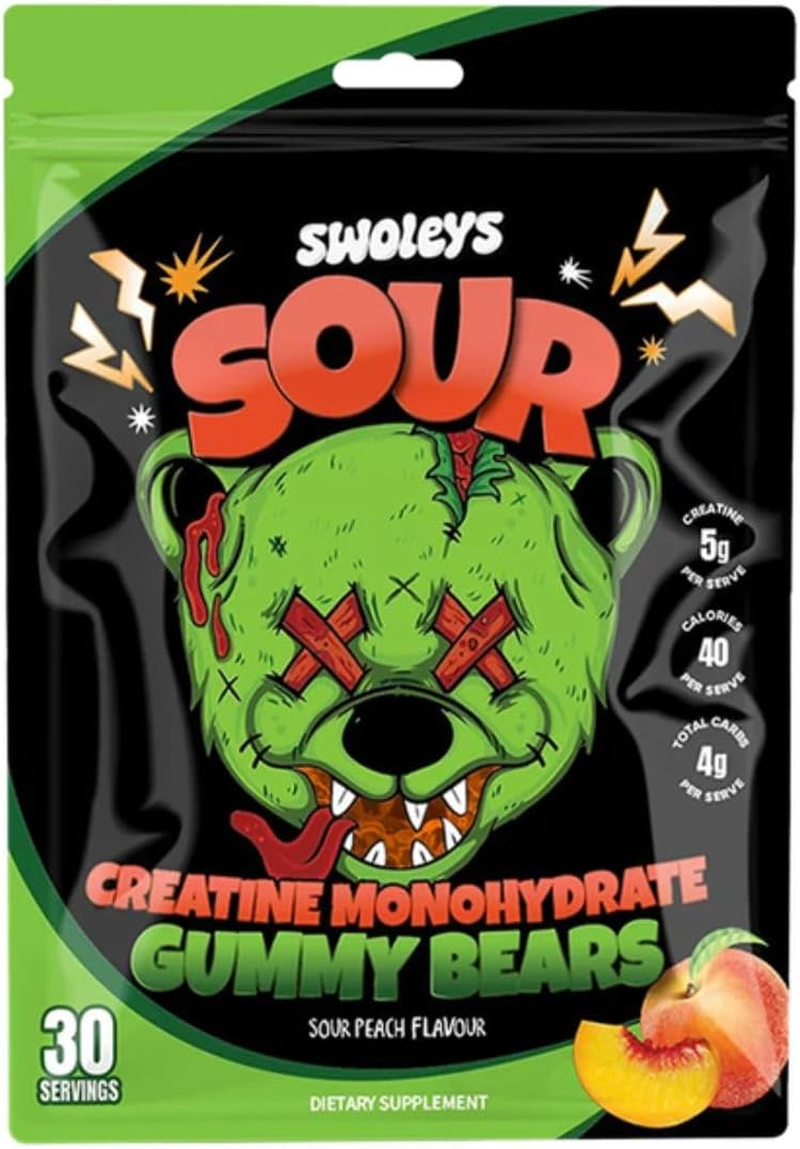 Swoleys Sour Creatine Gummy Bear 30 Serve, Sour Peach image number 2