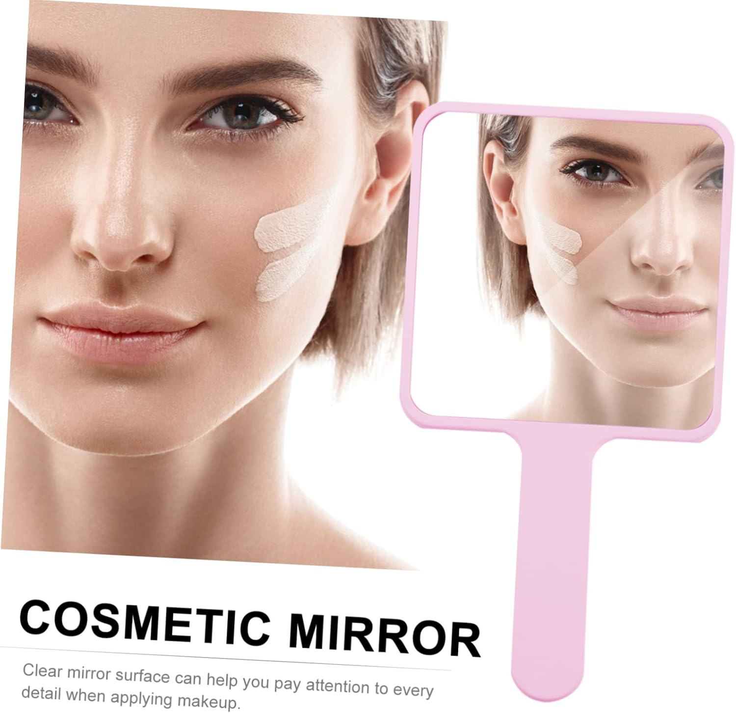 Portable Handheld Makeup Mirror Lightweight Pocket Mirror for Women Travel Cosmetic Mirror for Beauty for Makeup Application and Touch Ups the Go image number 4