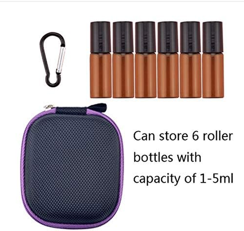 3Pcs Portable Essential Oil Carrying Case Mini Travel Size Essential Oils Storage Bag Organiser Hard Shell Case Holds 6 Bottles(Can Hold 1ML 2ML 3ML 5ML Roller Bottle)-Great for Travel image number 5