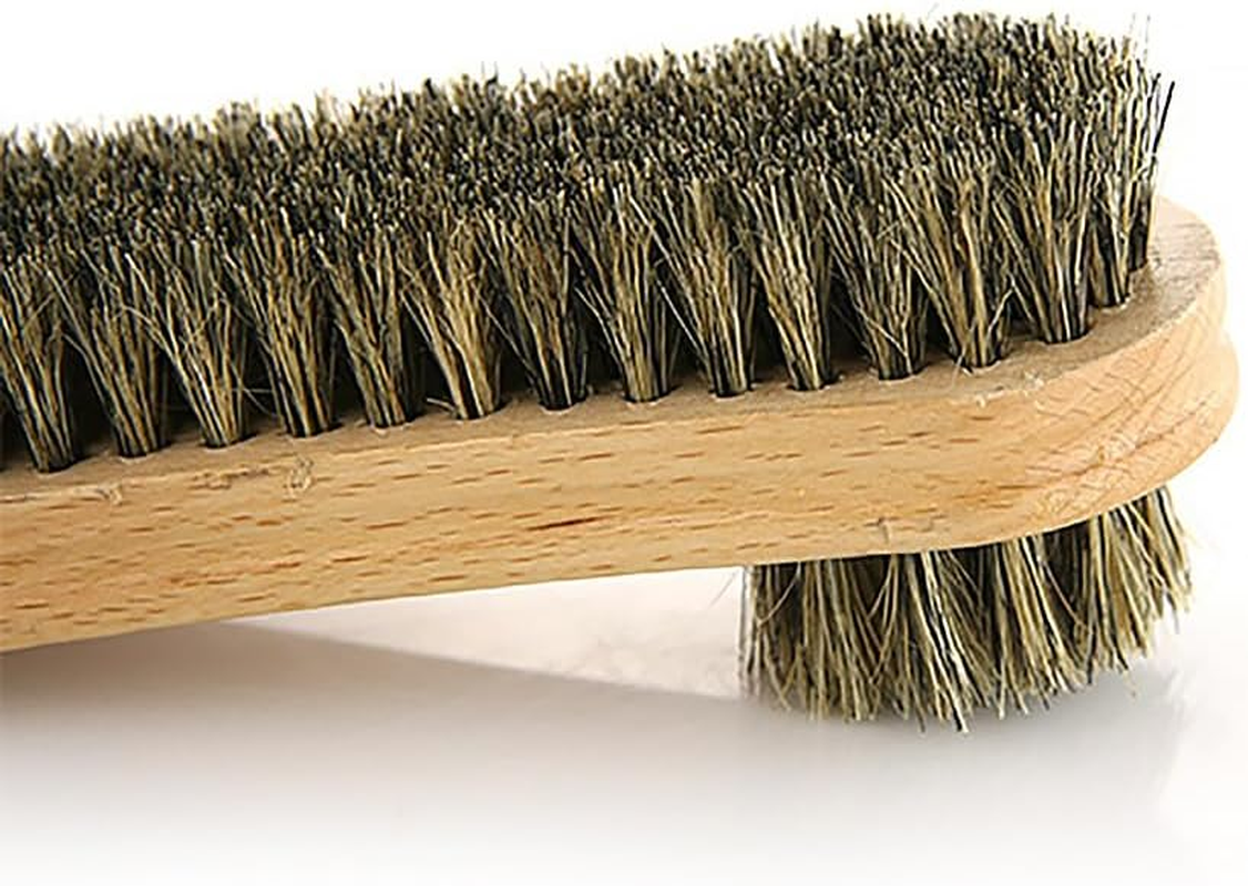AIMALL Double-Sided Beech Wood Shoe Brush with Natural Pig Bristles, Premium Shoe Polishing and Cleaning Brush for Suede and Leather image number 6