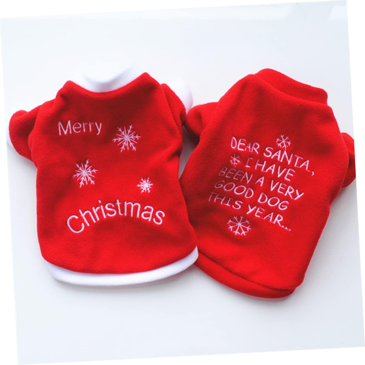 NOLITOY Christmas Dog Clothes Snowflake Winter Coat Warm Fleece Outfit for Pet