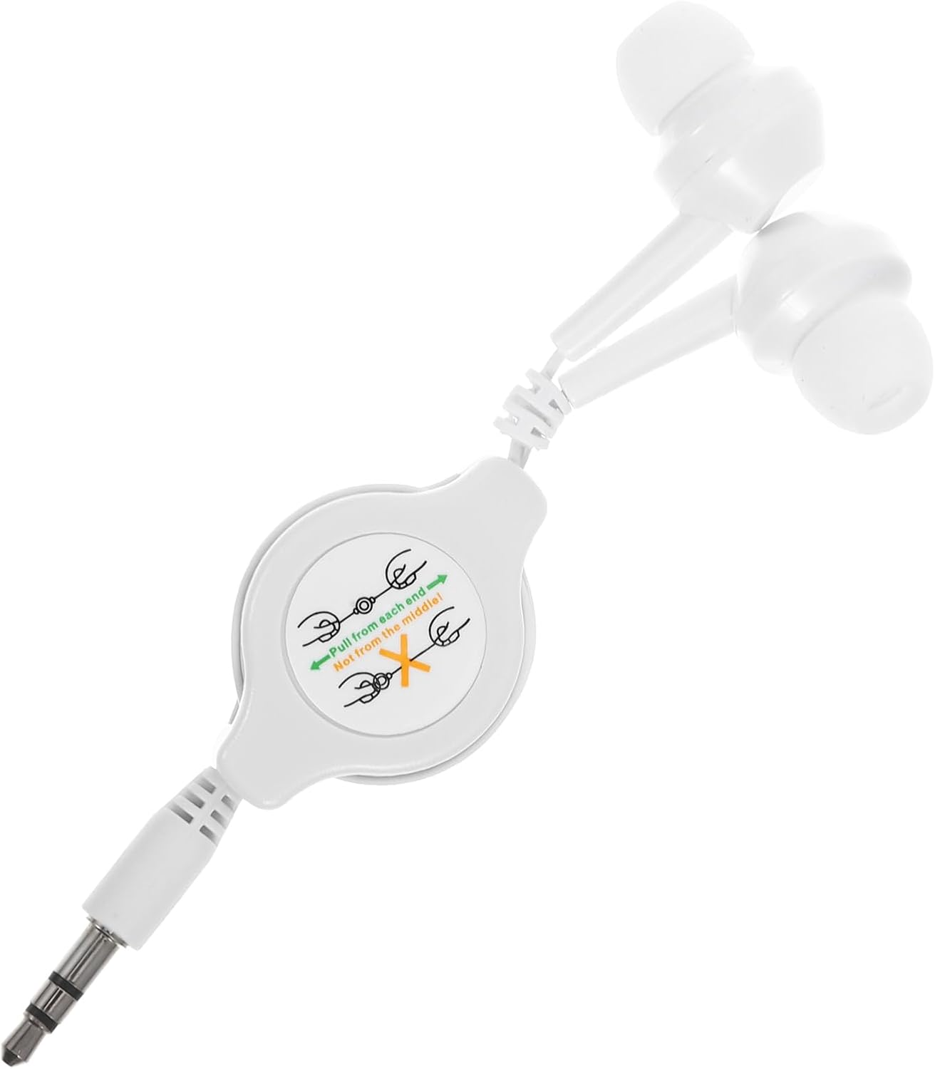 ULTECHNOVO Retractable Headset In-Ear Headphones Dual Earbuds Mic Wired Headphones 3.5Mm (White) image number 5