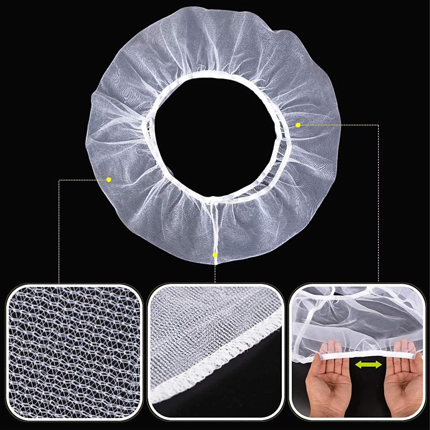 Kiuiom Bird Cage Cover, Bird Cage Seed Catcher, Protective Net for Bird Cage, Mesh Seed Catcher, Adjustable Circumference 88-166 Cm, Parrots, Nylon Net for Round, Square, Birds, Parrot Pet image number 1