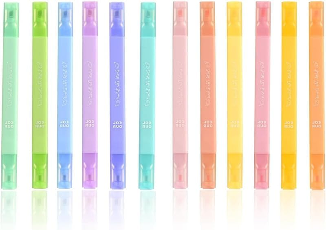 Aesthetic Cute Highlighters, 12Pcs Highlighters Assorted Colors Quick Dry Marking Pens Bible Highlighters and Pens image number 2