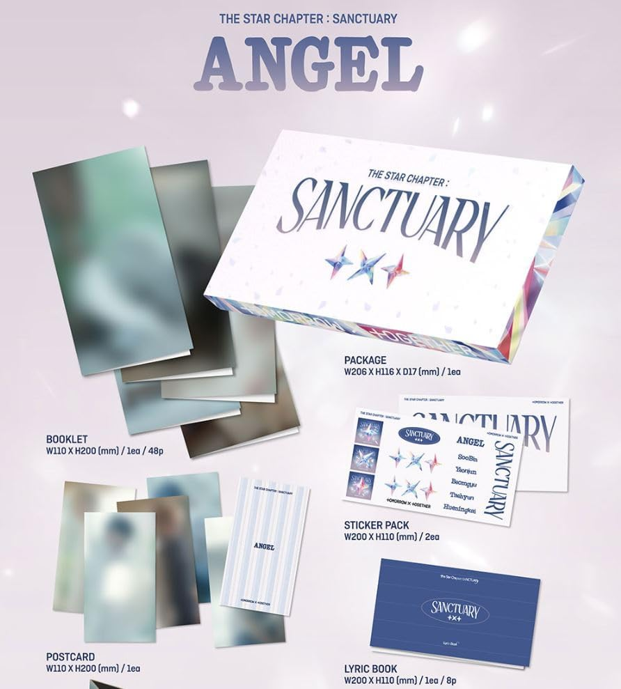 TXT the Star Chapter: SANCTUARY 7Th Mini Album ANGEL Ver with Tracking TOMORROW X TOGETHER (Random Ver.)
