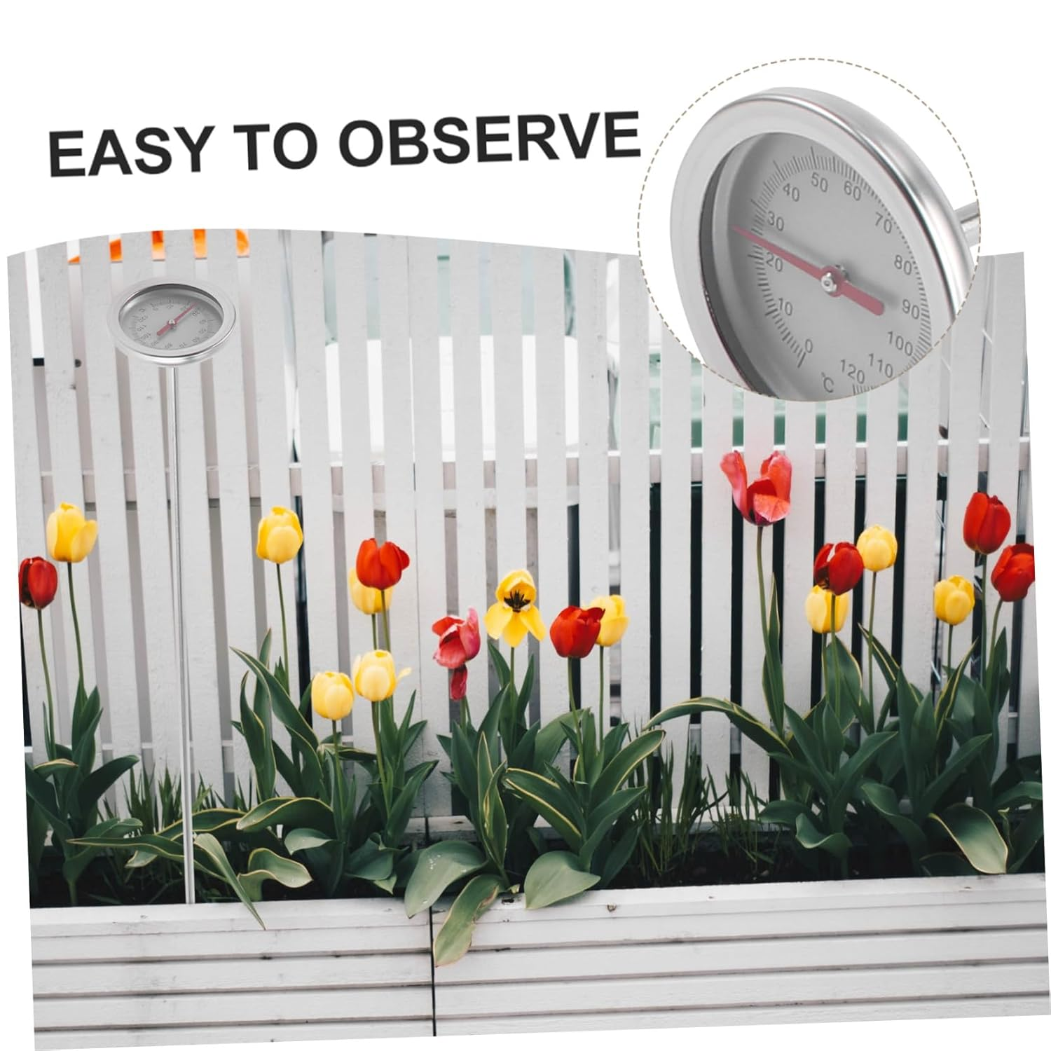 BESPORTBLE Precise Compost Thermometer Tool with Probe for Gardening Soil Temperature Measurement Reliable Physical Sensing Use Garden Instrument for Moisture and Plant Care image number 3