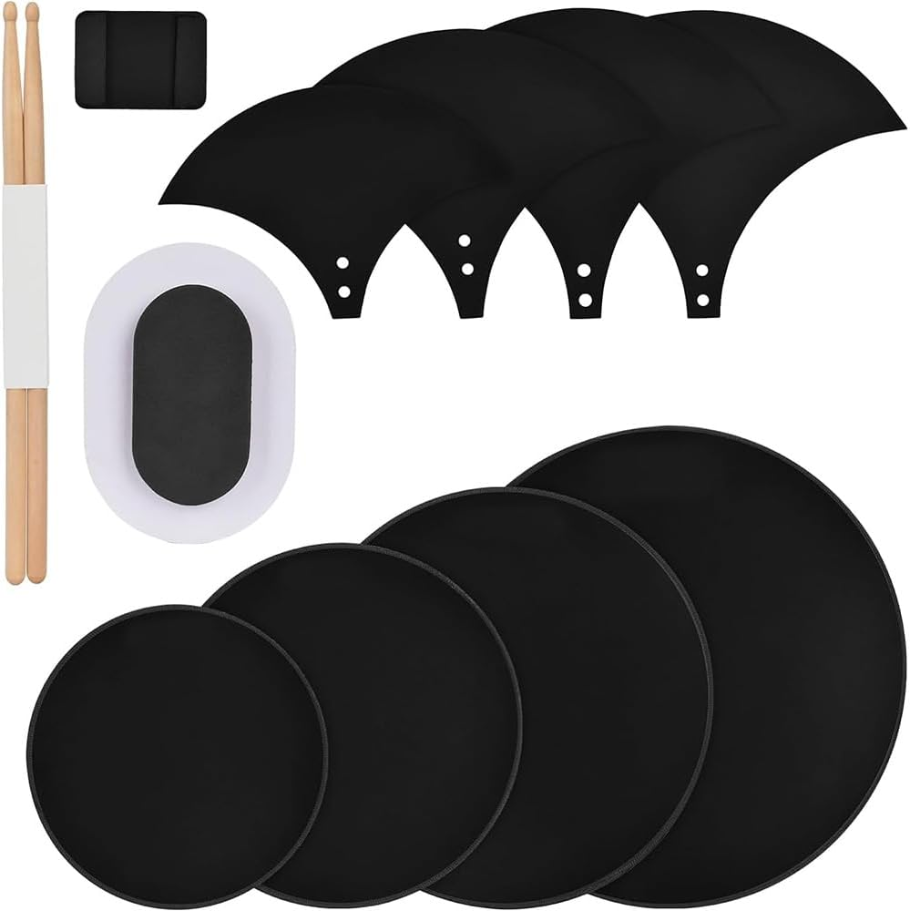 Drum Mute Pads Set 11 Pieces with Cymbal Pad + Hi Hats Set Pad, Foam Drum Silencer Pads, Fit 10&rdquo;, 12&rdquo;, 14&rdquo;, 16" (Drum Mute Pad Pack) image number 2