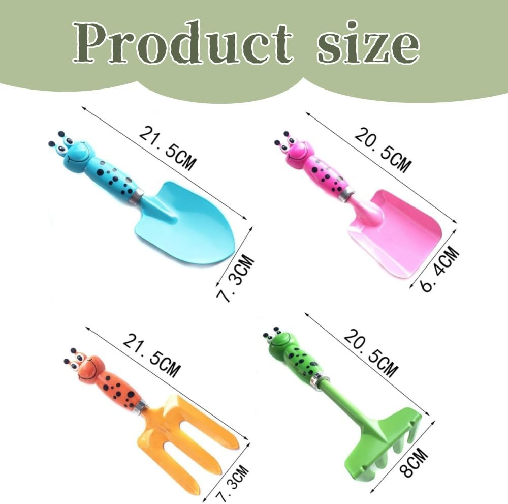 Garden Tool Set, 4-Piece Cartoon Animal Design, Includes Rake, Fork, Shovel in Multiple Colour image number 1