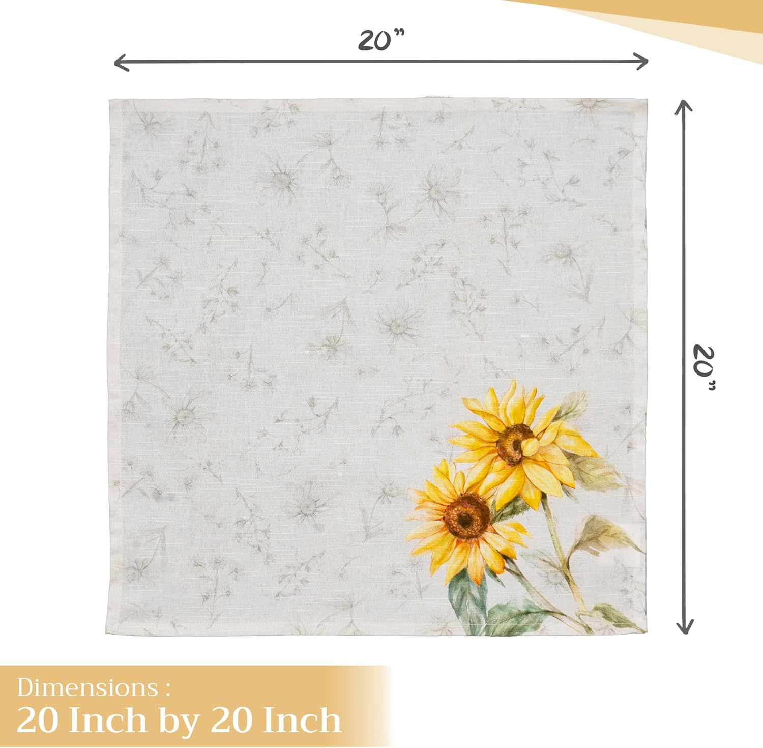 Maison D'Hermine Cloth Napkins Set of 4 100% Cotton Everyday Reusable Square Napkins Cloth Washable, Dinner, Party, Wedding, Restaurant, Spring/Summer (Candice, 20" X 20") image number 1