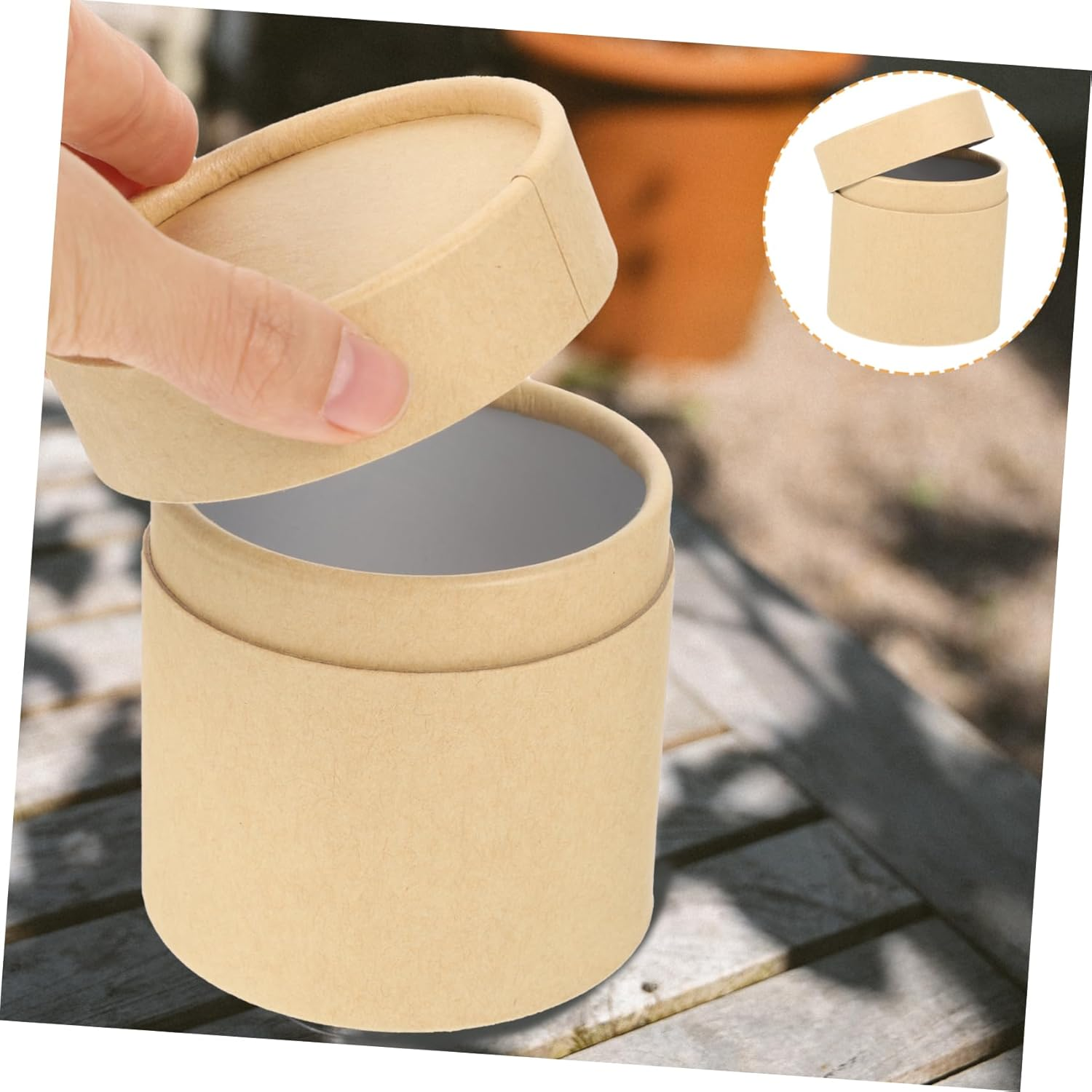FELTECHELECTR 4Pcs Convenient Multi-Function Storage Jars Rustic Kraft Paper Tea Canisters Home Accessory for Tea and Spice Organization Portable and Practical Storage