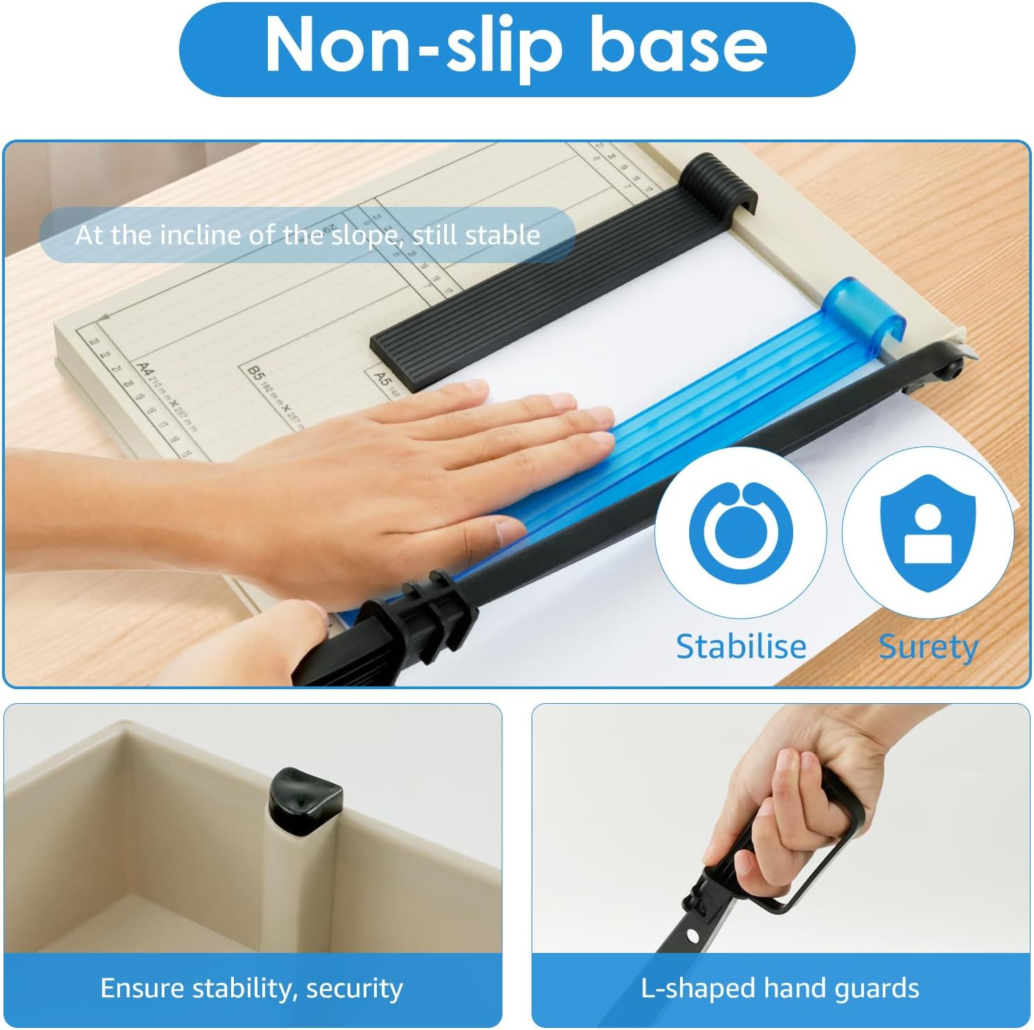 12" Guillotine Paper Cutter A4 Paper Trimmer Accurate Cutting with Safety Blade Lock 12 Sheet Capacity for Cutting Paper, Card,Photos and More (1Pack) image number 4