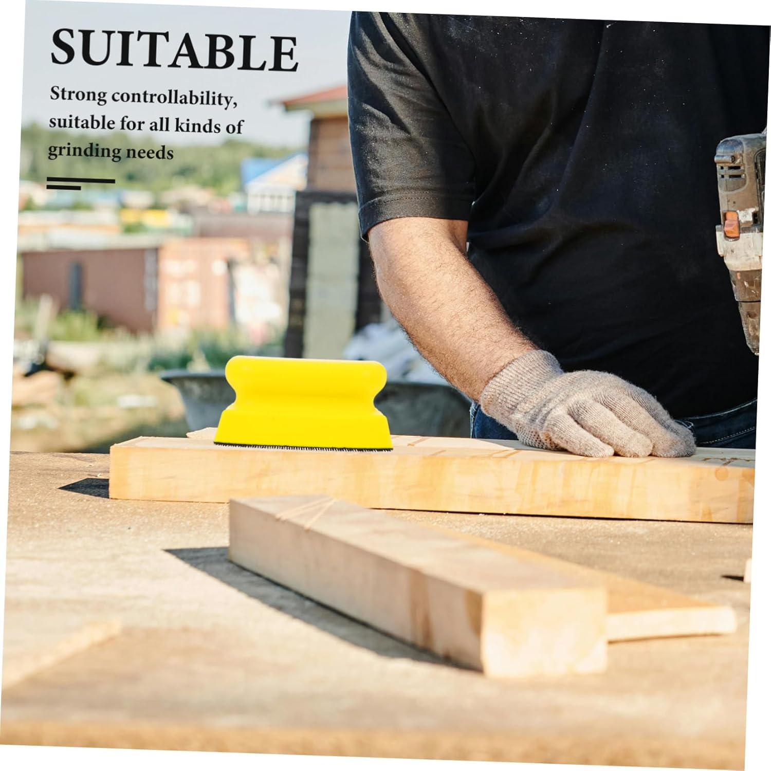 Gadpiparty Rectangular Hand Sanding Block Self-Adhesive Polishing Pad Sanding Tools for Tight Spaces image number 3