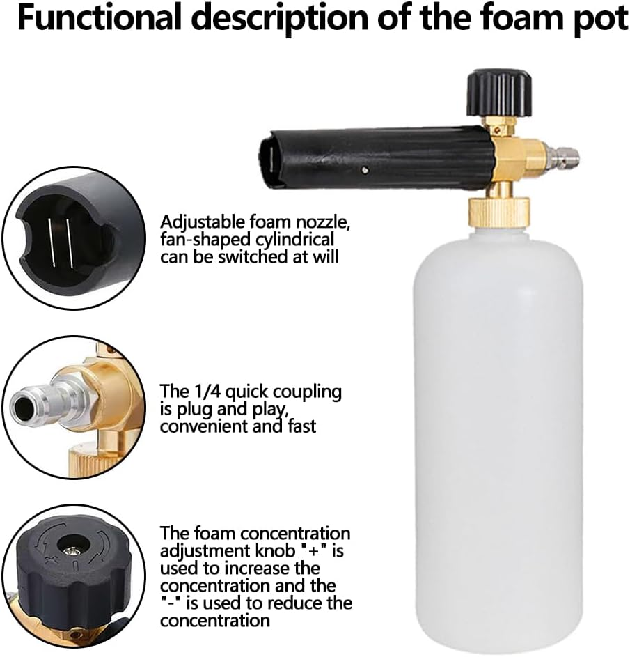 Foam Cannon Dual Connector Accessory for Pressure Washer Kit,5 Power Washer Sprayer Nozzles and Foam Dual Connector Accessory,For Cleaning and Car Washing image number 6