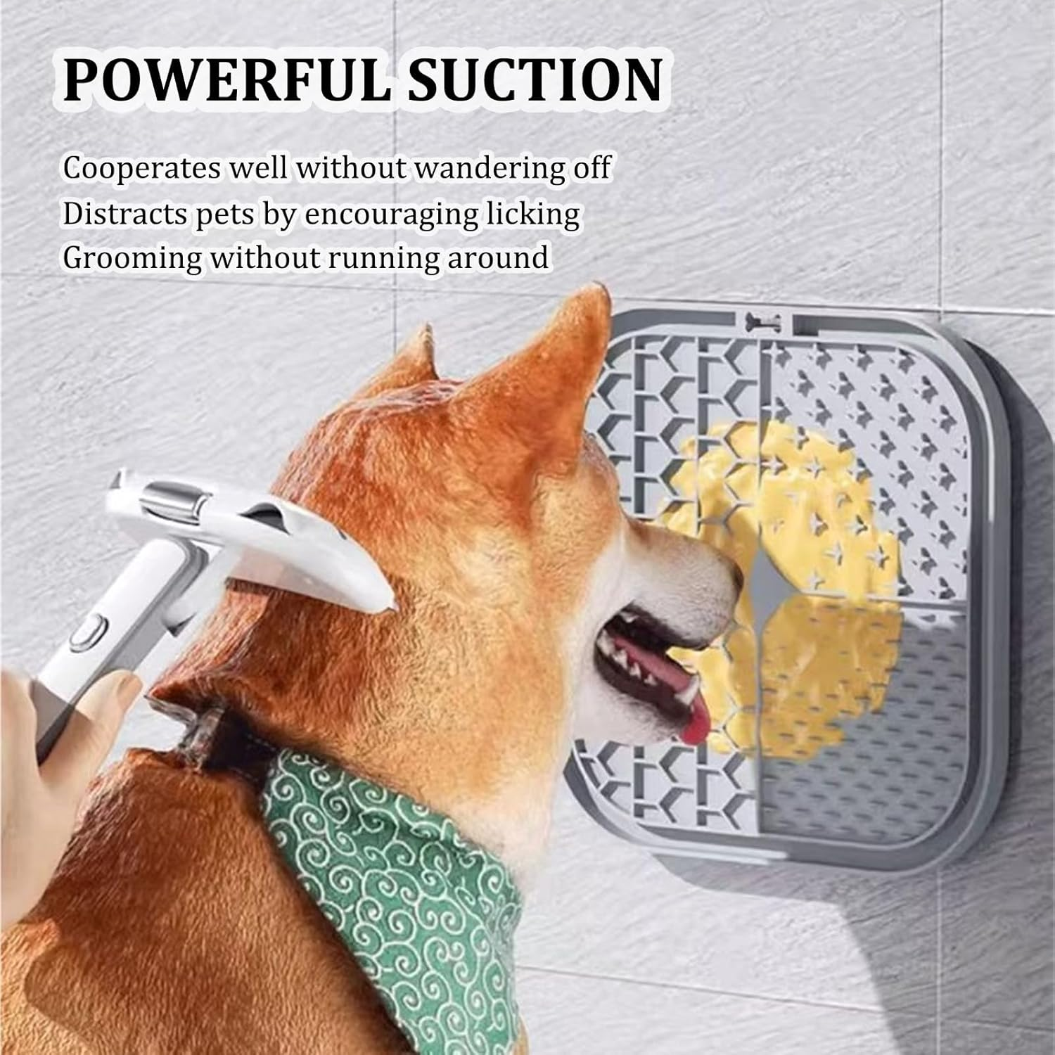 KASESSS Feeding Mat for Dogs, Cats, 30 X 50 Cm and Licking Mat Set, Absorbent Feeding Bowl Mat, Non-Slip Bowl Mat, Dogs, Cats, Quick-Drying Mat, Dog Bowl, Grey, Dog Accessories image number 3