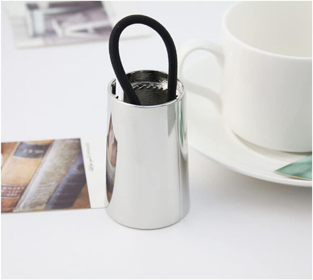 Ericotry 2 X Women Girls Metal round Ponytail Hair Cuff Elastic Hair Band Hair Accessories (Gold + Silver) image number 1