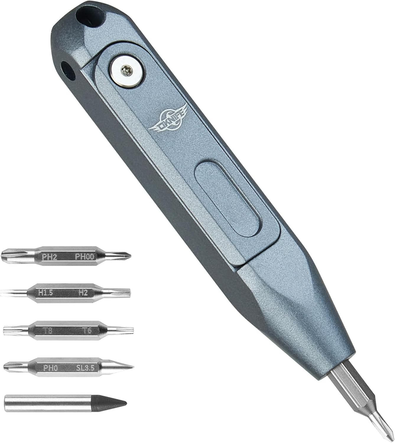 OKNIFE Otacle D1 EDC Multi-Bit Pocket Screwdriver, 8 in 1 Mini Screwdriver Set Magnetic Repair Multitool for Computer Eyeglasses Daily Home Improvement Use (Titanium Sliver)
