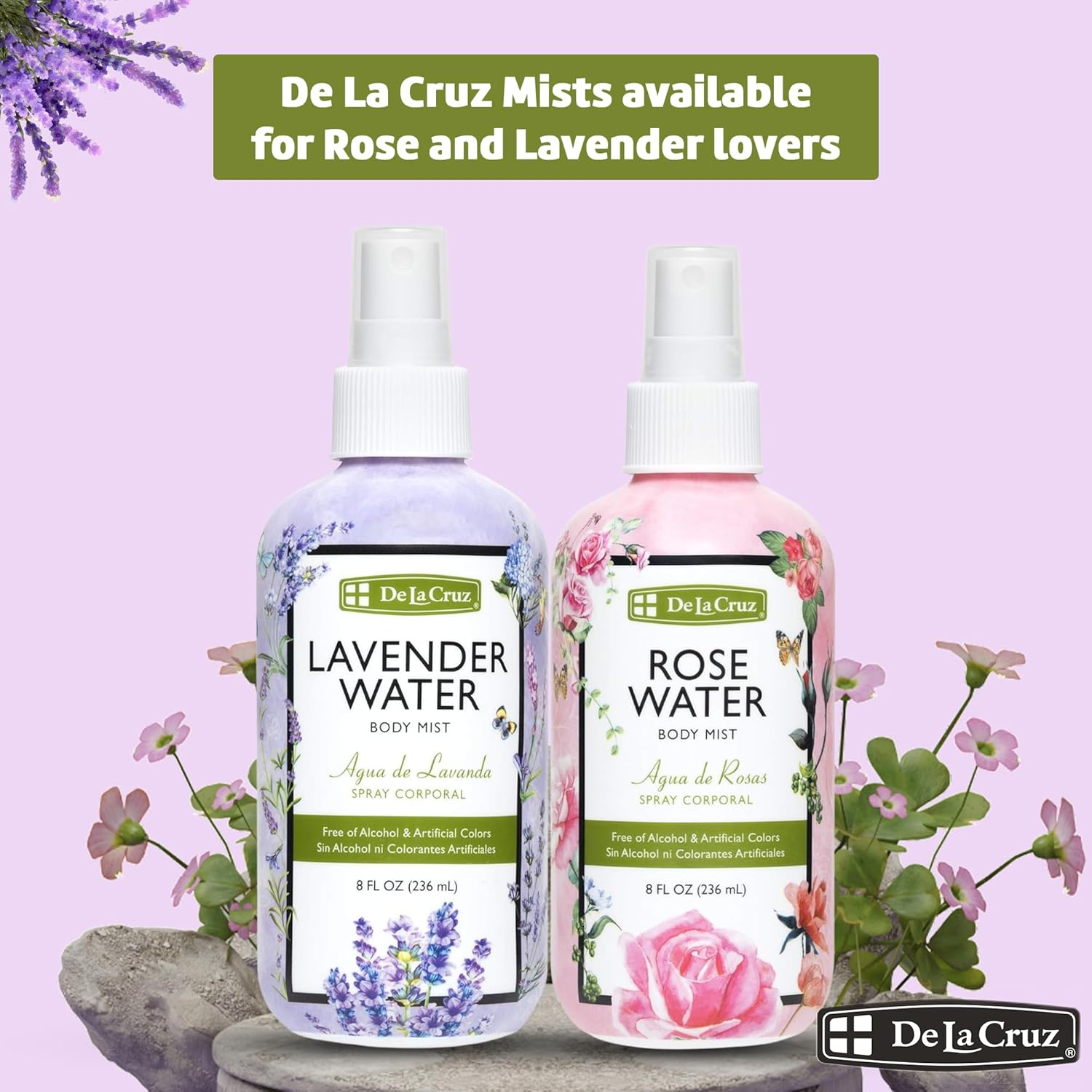 De La Cruz Lavender Water Body Mist - Lavender Spray Body Mist with Pure Lavender Essential Oil 8 Fl Oz (236 Ml) image number 5