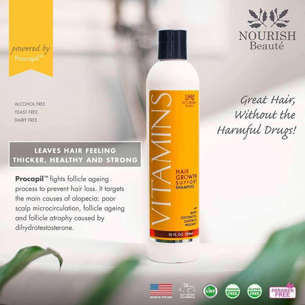 Nourish Beaute Vitamins Shampoo and Conditioner for Hair Loss That Promotes Hair Regrowth, for Men and Women, 1 10 Ounce image number 3