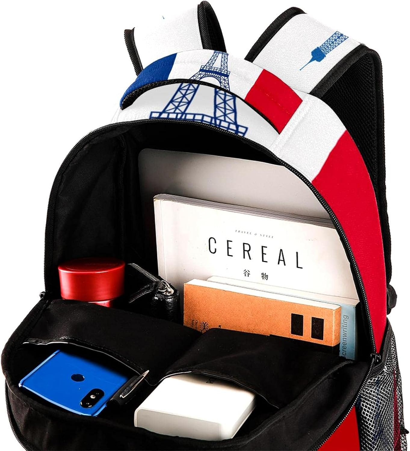 Happy Bastille Day Backpack Students Shoulder Bags Travel Bag College School Tote Backpacks image number 4