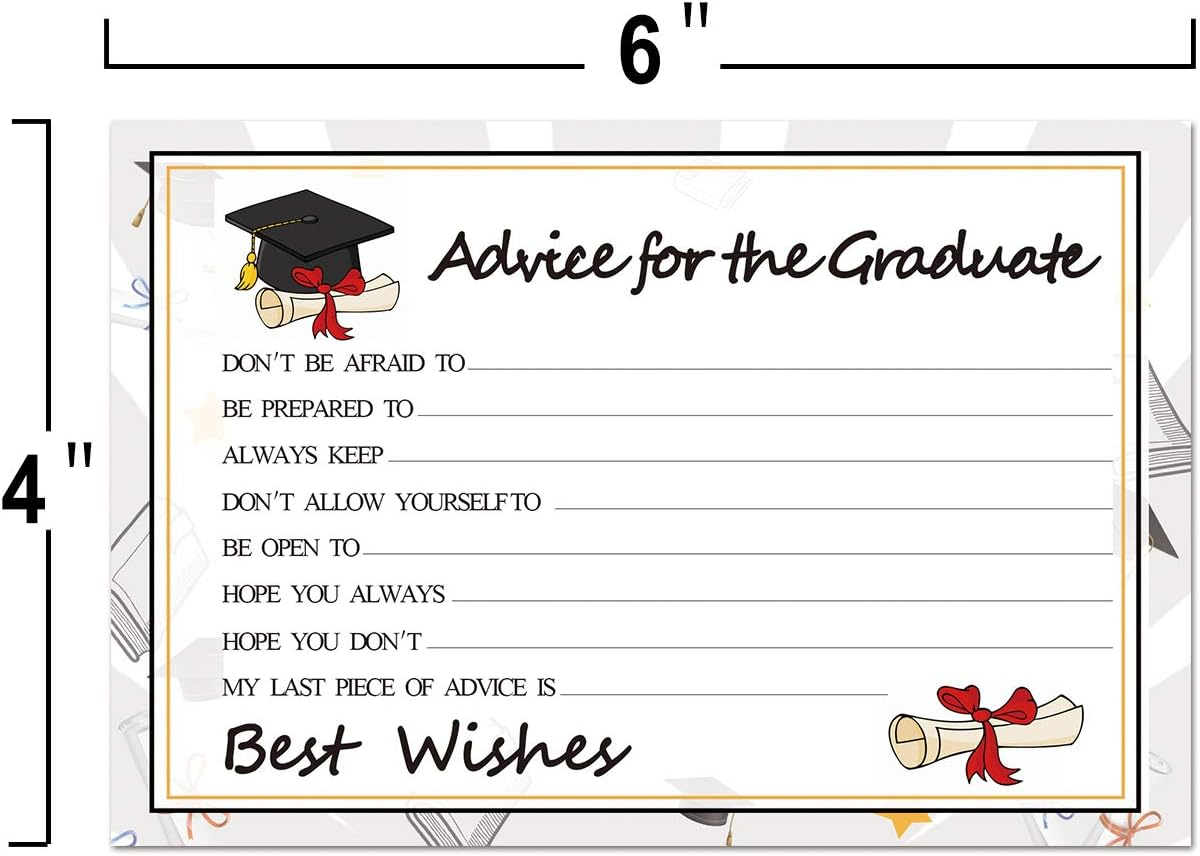 Graduation Party Wish Cards - High School or College Graduation Party Advice Advice Cards Supplies 2019 Decorations-36 Packs image number 3