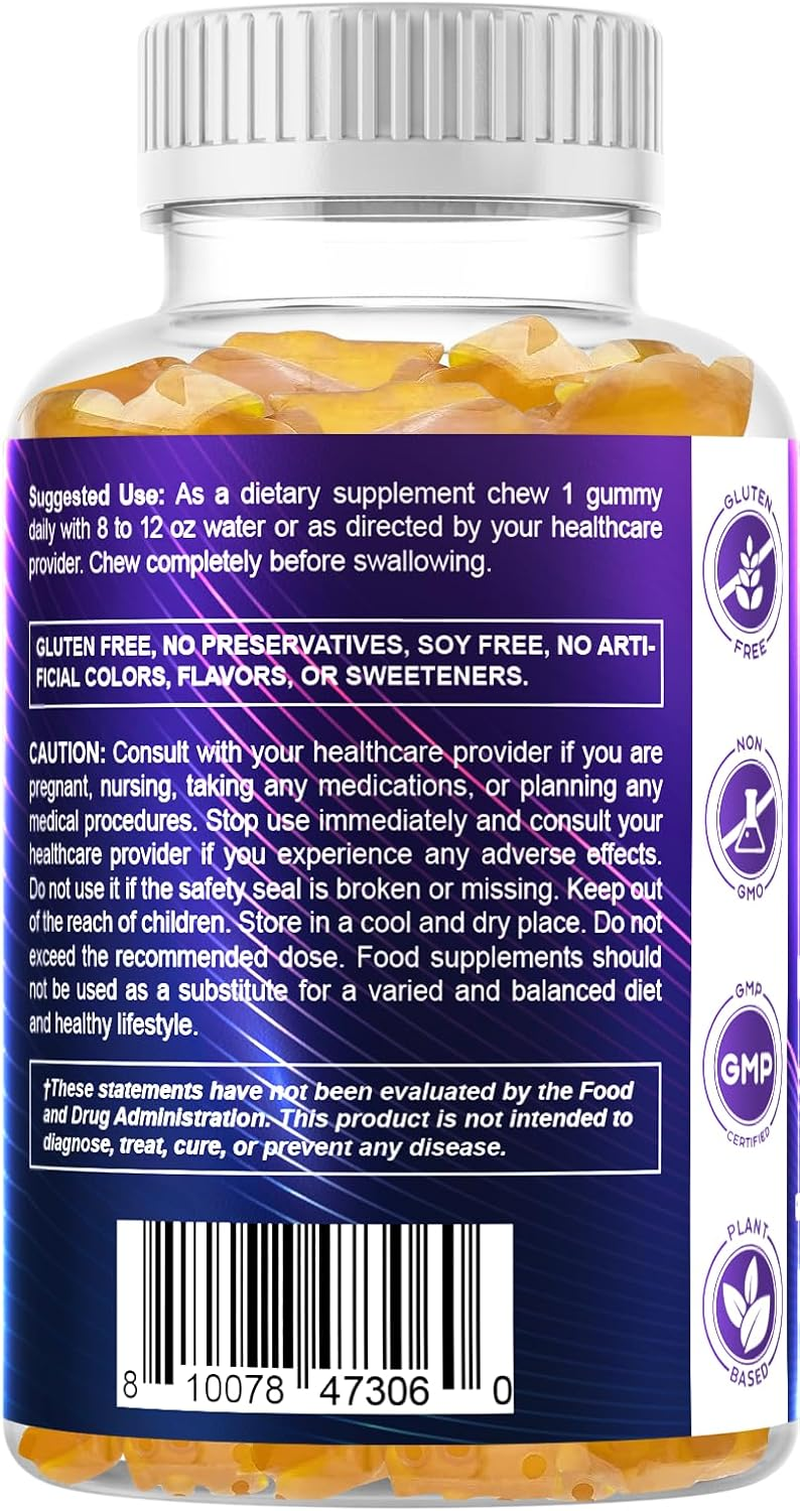 Vitamatic Milk Thistle Gummies - 3000 Mg Equivalent - Liver Detox & anti Oxidant Health - Min. 80% Silymarin Flavonoids - 60 Pectin Based Gummies image number 3