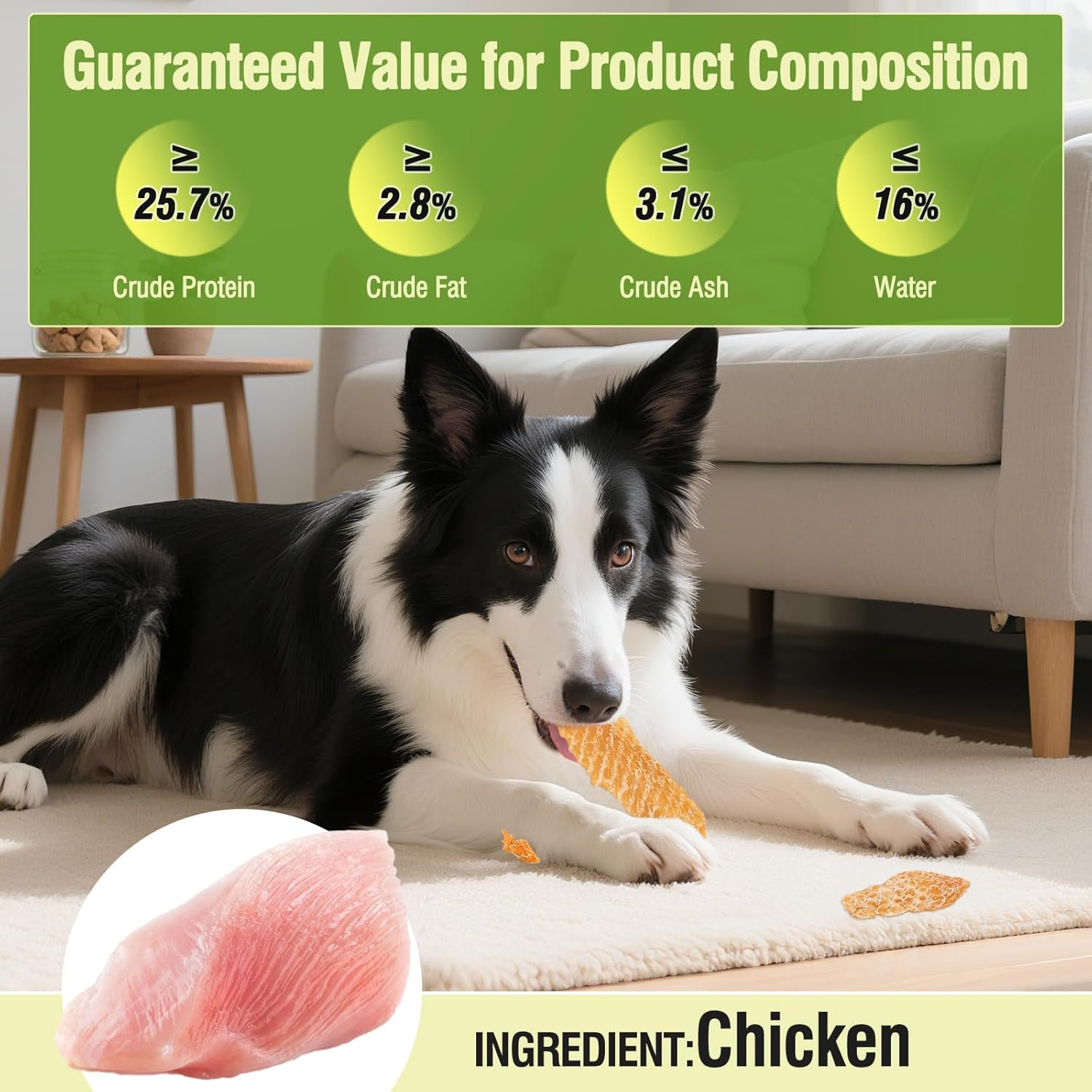 Chicken Jerky Dog Treats, Made with 100% Real Chicken Breast, Dog Training Treats Chews Healthy Snacks, High-Protein, Healthy & Easily Digestible image number 5