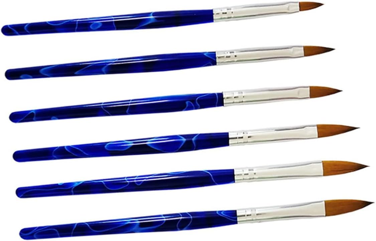 Baluue 6Pcs Nail Tools Kit Manicure Art Brush Pen Flexible Smooth Hair for Creative Nail Designs for Salon School image number 3