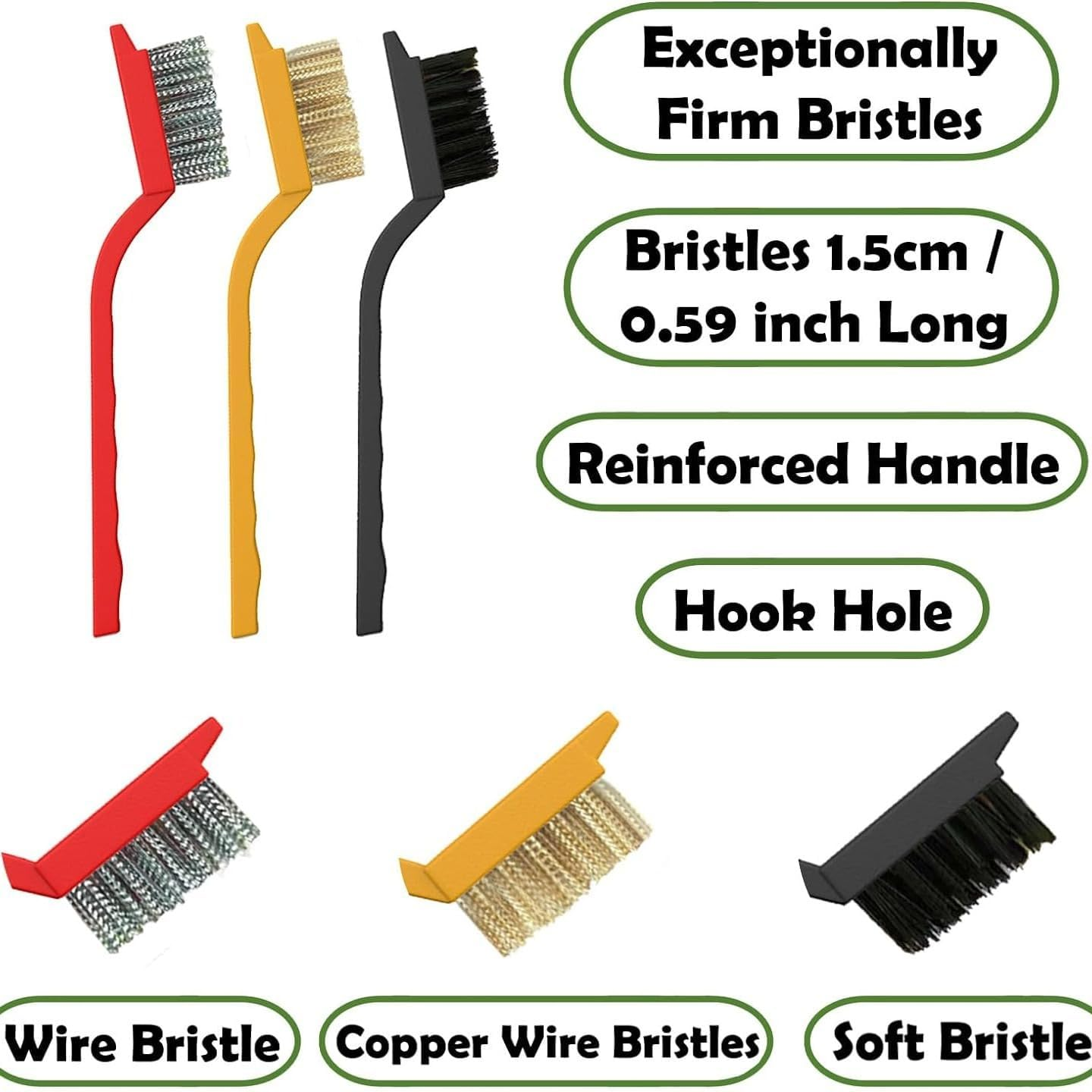 8Pcs Crevice Cleaning Brush Set - Hard Bristle Scrub Brush Kit for Bathroom & Kitchen, Multi-Surface Gap Cleaning Tools with Ergonomic Handle, Durable Cleaning Supplies for Tile/Window/Toilet image number 3