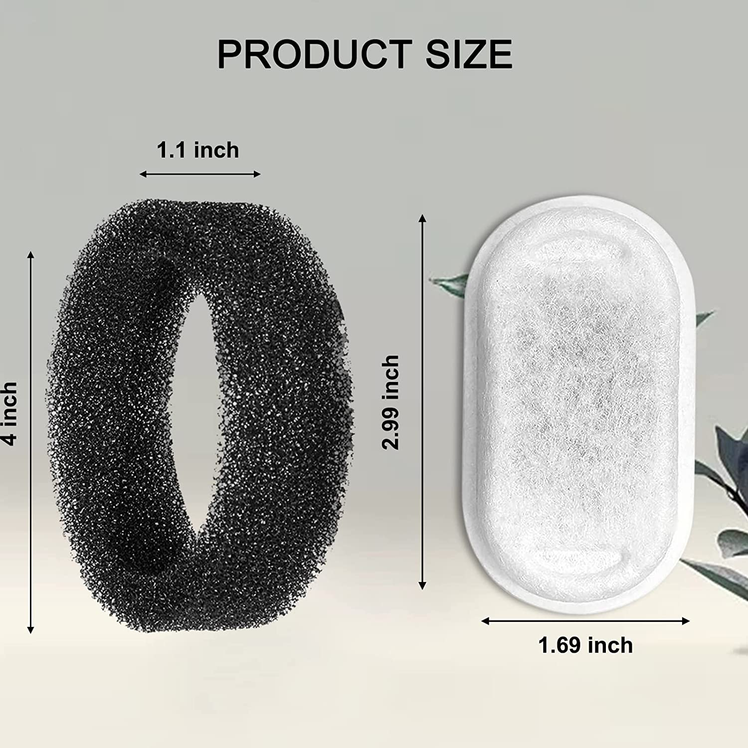 Cat Water Fountain Filters for 108/3.2L& 67Oz/2L Stainless Steel Pet Water Dispenser Fountain Filters,12 Cat Fountain Filter Replacement with 12 Sponges image number 3