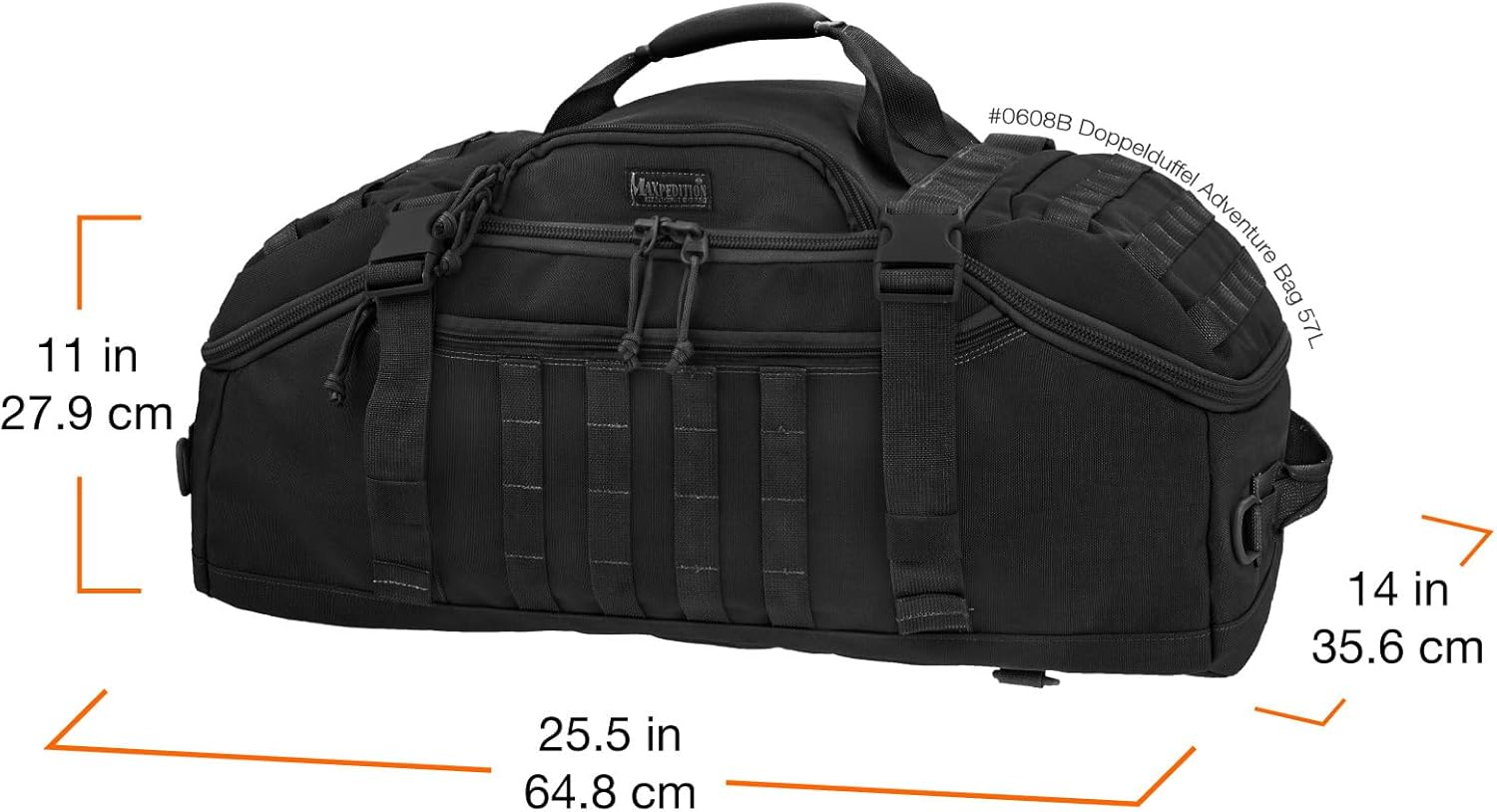 Maxpedition Doppelduffel Adventure Bag - Black image number 5