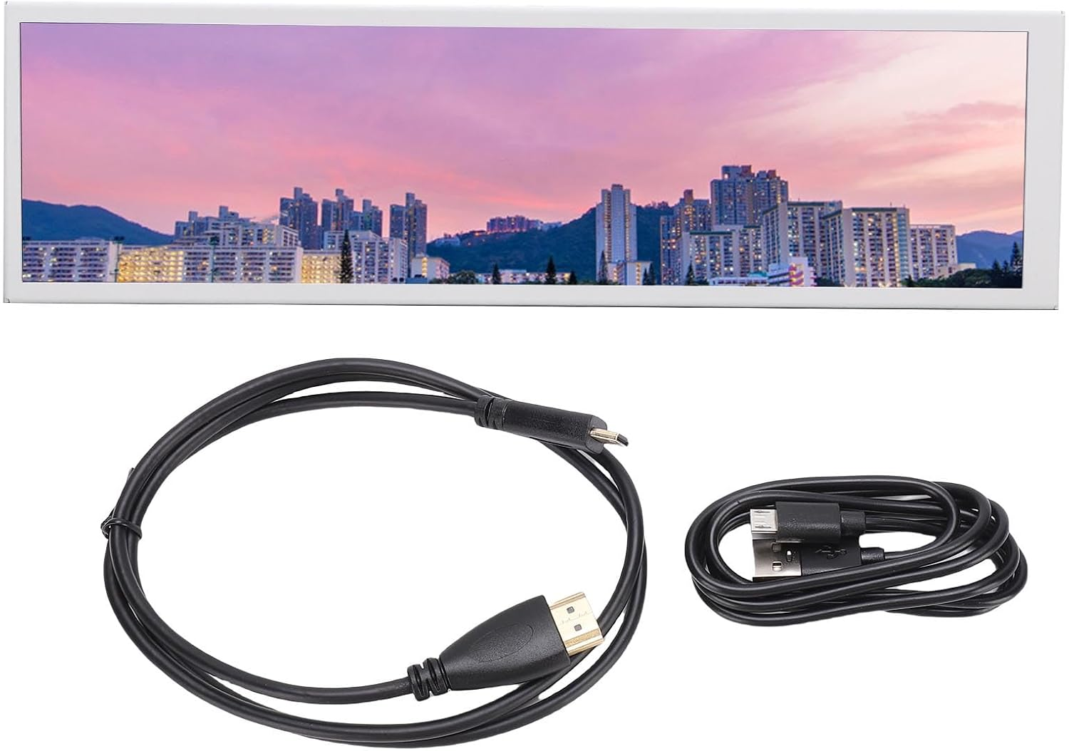 Generic 8.8 Inch Mini Touchscreen, 480X1920 Long Bar PC Temperature Display, Wide Viewing Angle Monitor with Speakers for DIY Music Spectrum image number 2