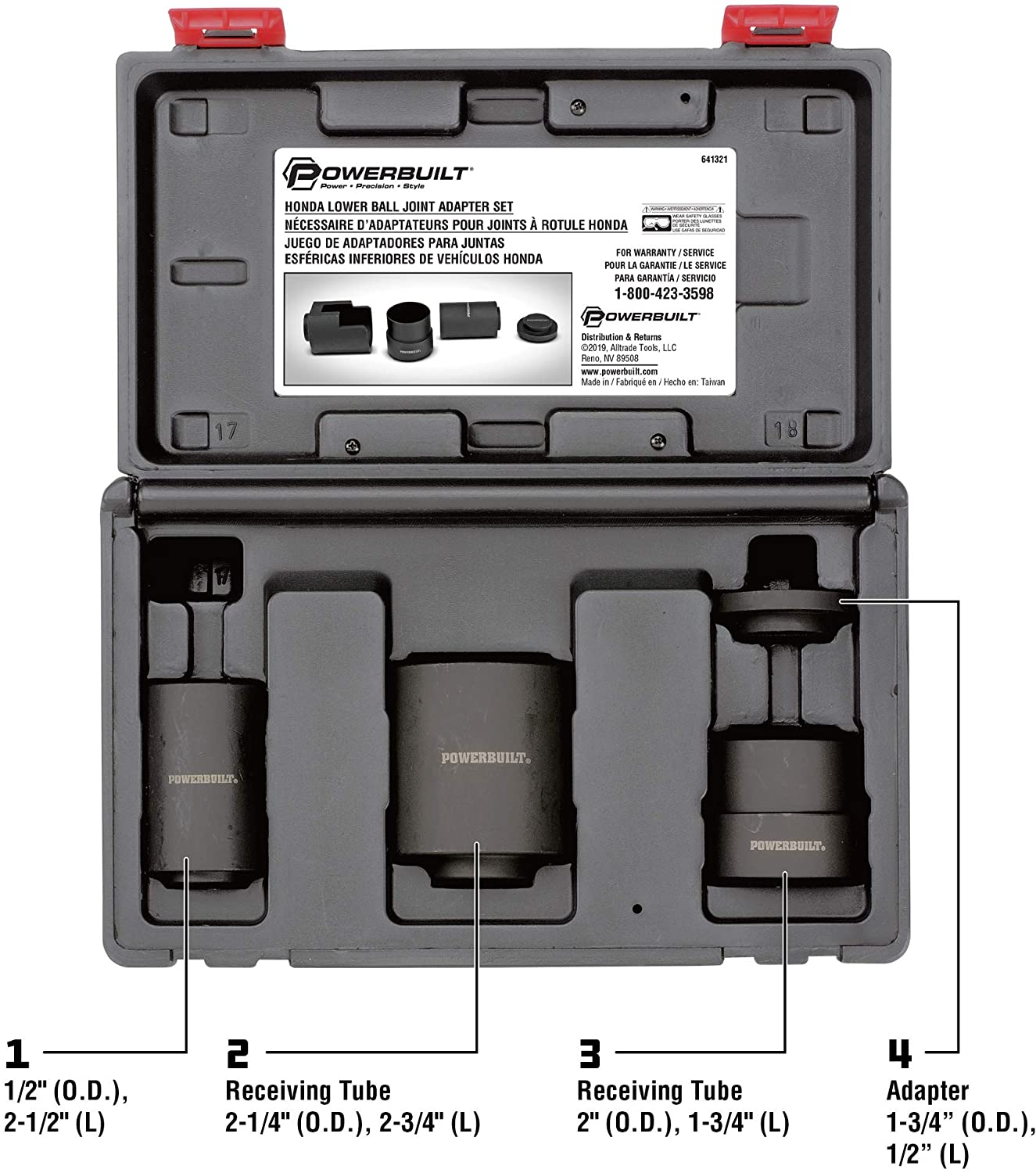 Powerbuilt 641321 Lower Ball Joint Adapter Kit for Honda