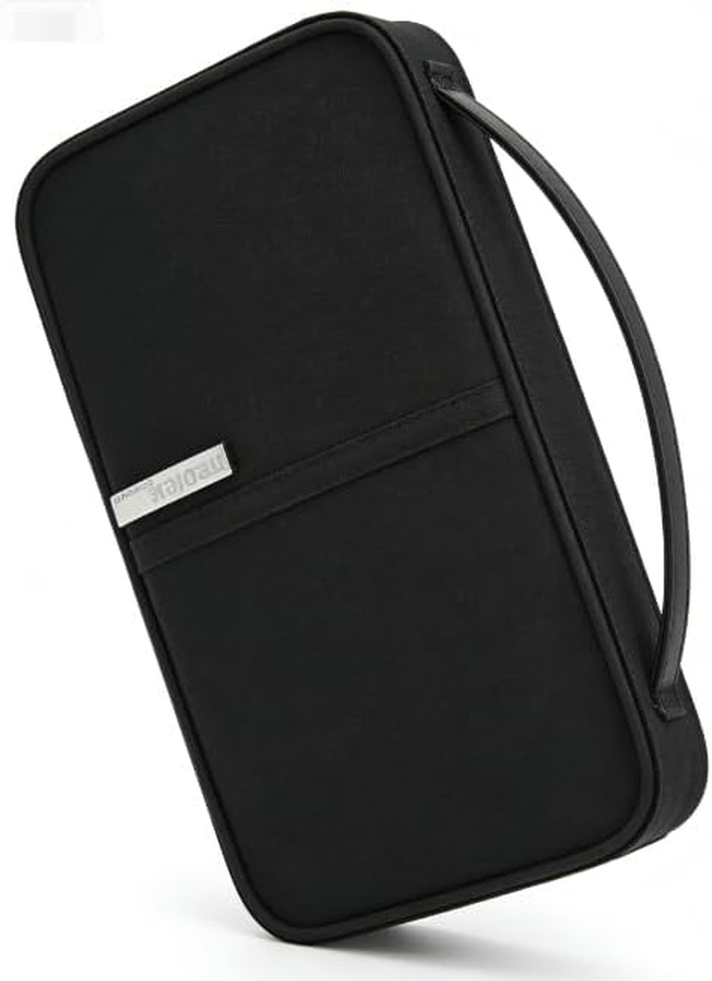 Travel Passport Wallet Family Passport Holder with RFID Blocking and Waterproof Features - Document Organizer for Men and Women, Compact and Stylish, Black image number 1