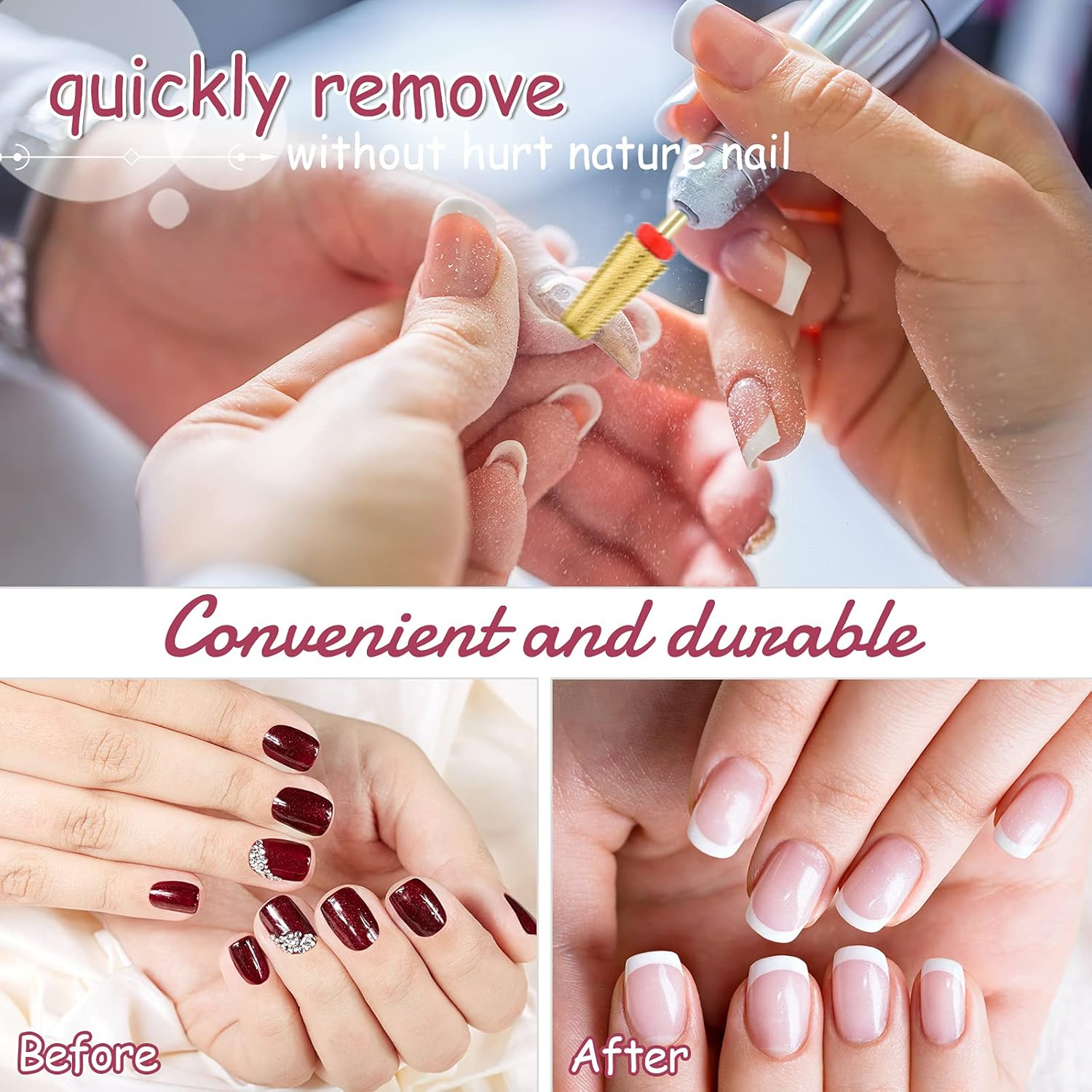 Outus 3 Pieces Nail Carbide 5 in 1 Bit Nail Drill Bits Set Tapered Barrel Carbide Nail Drill Bit, 3/32 Inches Cone Shape Carbide Bit Carbide Nail Drill Bits for Acrylic or Gel Remover (Golden) image number 4