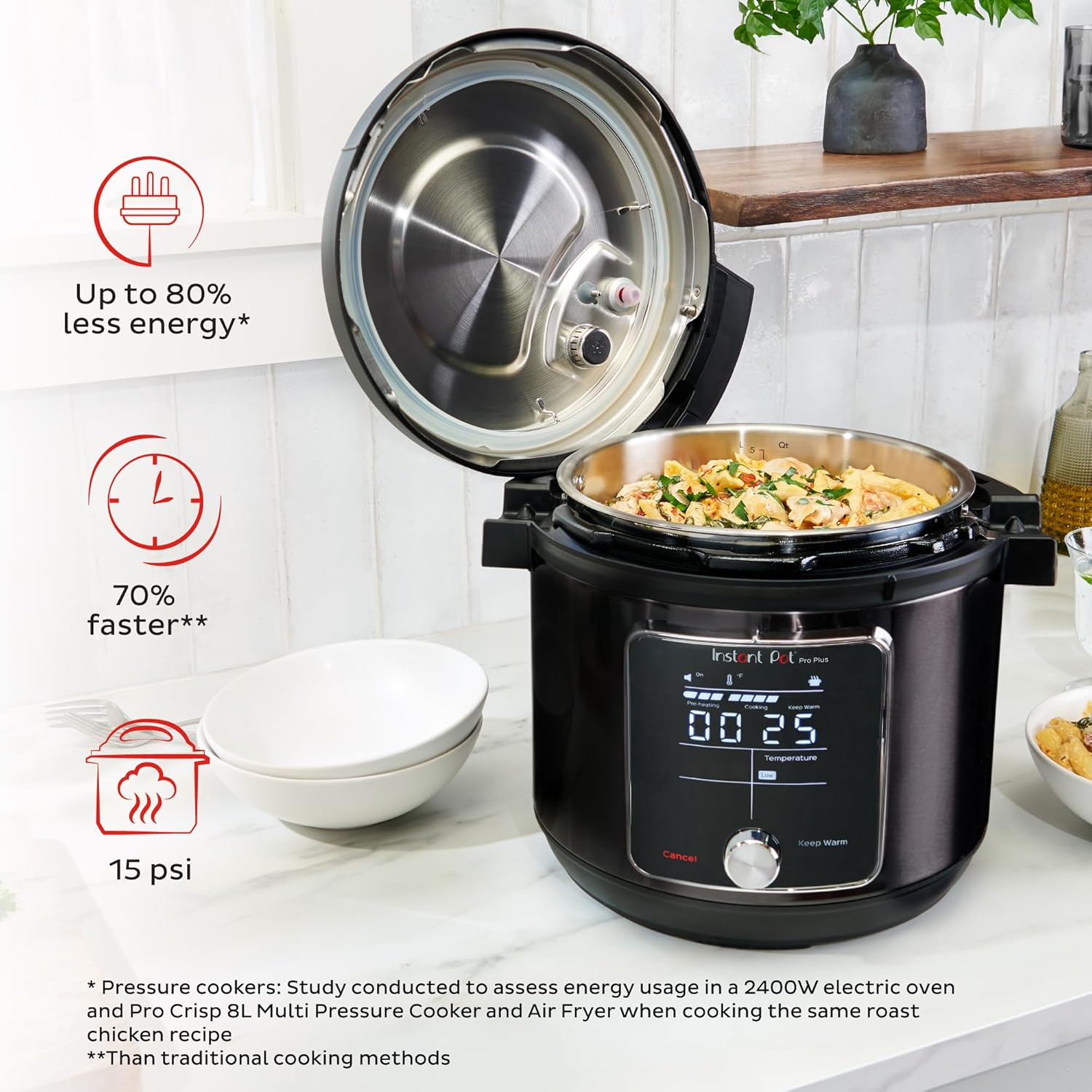 Instant Pot Pro plus Wi-Fi Smart 10-In-1, Pressure Cooker, Slow Cooker, Rice Cooker, Steamer, Saut&eacute; Pan, Yogurt Maker, Warmer, and More, Includes App with over 800 Recipes, 5.7 Litre Capacity image number 4