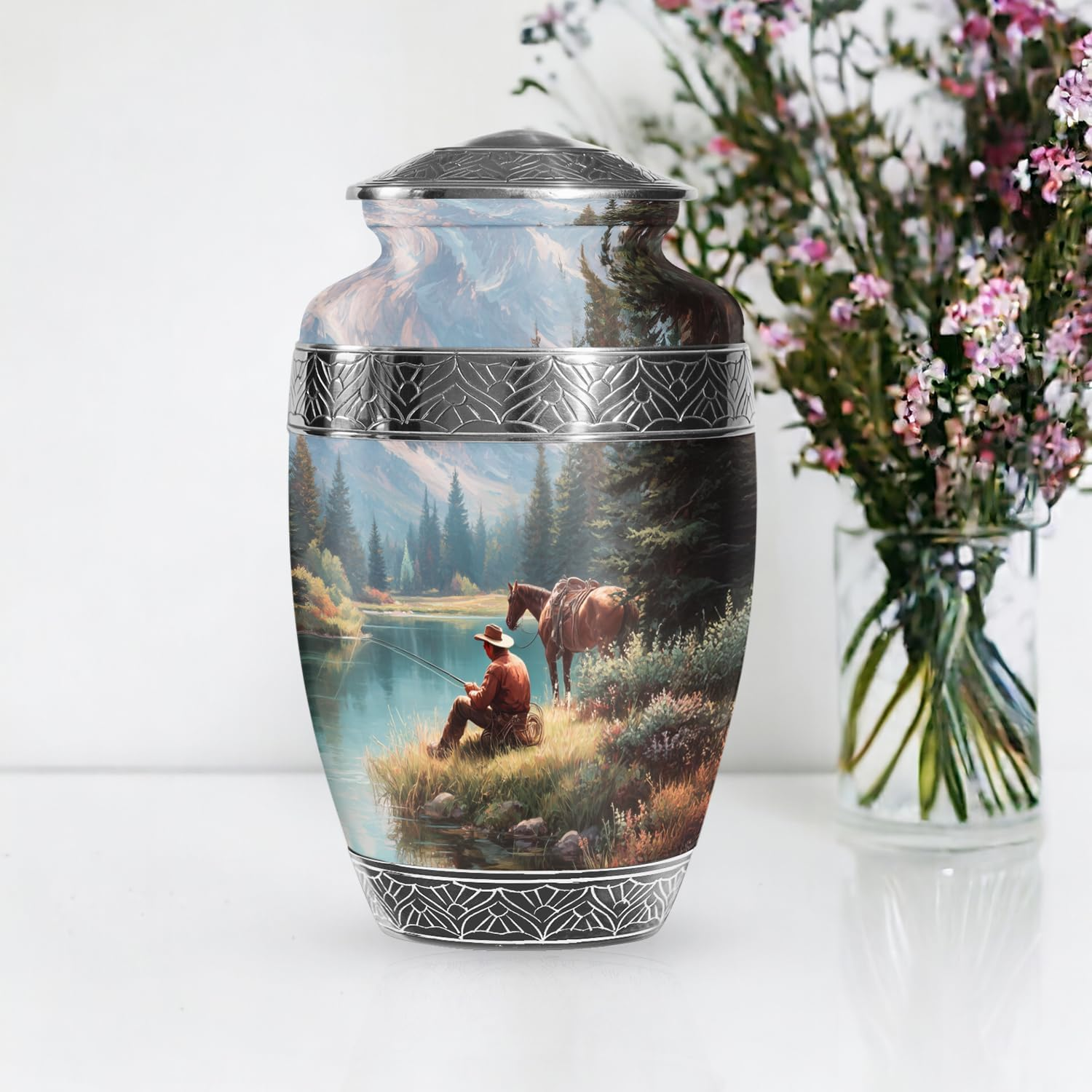 Cowboys Urns for Human Ashes Adult Female and Male, Decorative Cremation Urns for Human Ashes, (Classic Large, 10 Inch) image number 5
