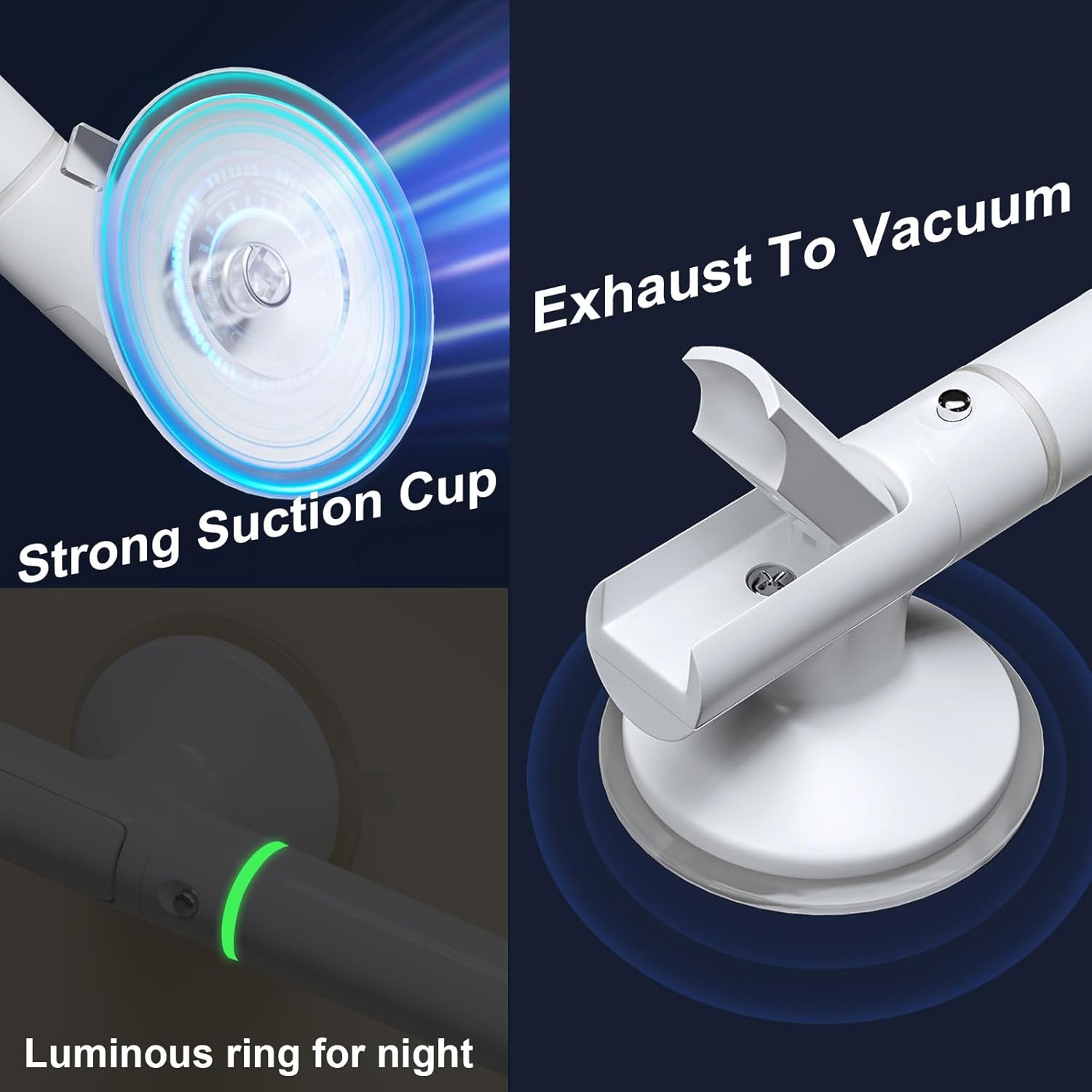 Grab Bars for Bathtubs and Showers 2 Pack, Shower Handles for Elderly Seniors Suction, 45 Cm / 17.72 Inch, Heavy Duty Safety Grip Handrails image number 2