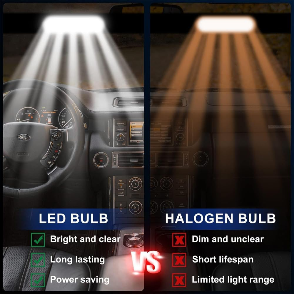 23 Pieces Car LED Interior Light Bulb,Universal Error Free LED SMD Bulbs Kit Festoon BA9S Canbus T10 C5W Xenon for Car Interior Dome Map Door Courtesy Side Marker Instrument Panel Side Lights image number 1