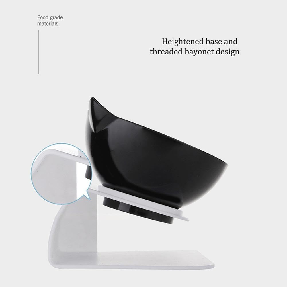 Double Elevated Cat Bowls with Raised Stand, Cat Bowls Elevated Cat Food Water Bowls Set 15&deg; Tilted Raised Cat Bowls for Cats Small Dogs Kitten Dishes Rabbits, anti Vomiting Reduce Neck Pain/1604 image number 3