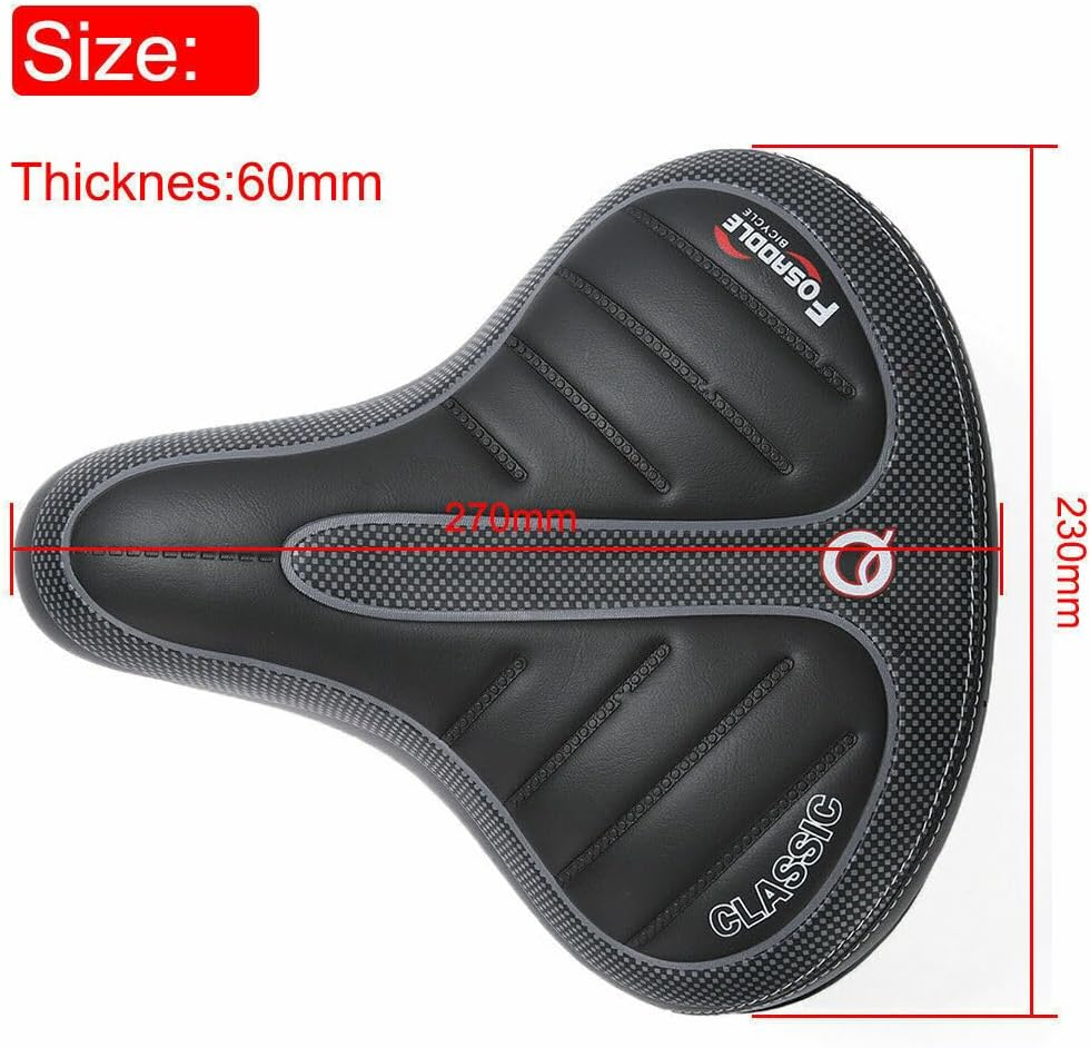 Wide Big Bum Bike Bicycle Gel Cruiser Comfort Saddle Seat Sporty Soft Cushion image number 5