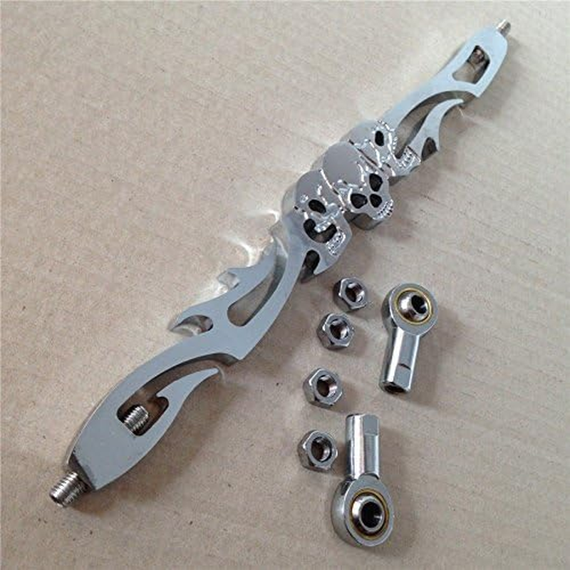 HK MOTO Chrome Skull Shift Linkage for Harley Softail Fxdwg Dyna Glide Flhr Flt image number 3