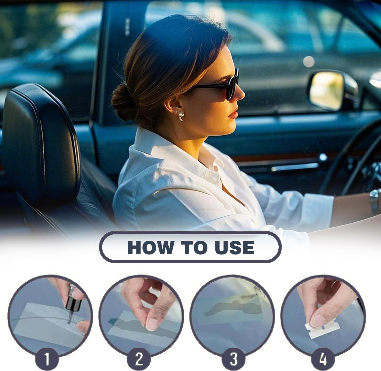 POKITA X Windshield Repair Kit &ndash; Glass Repair Kit for Cracks, Scratches & Star-Shaped Cracks, Professional General Car Windscreen Repair Tool image number 3