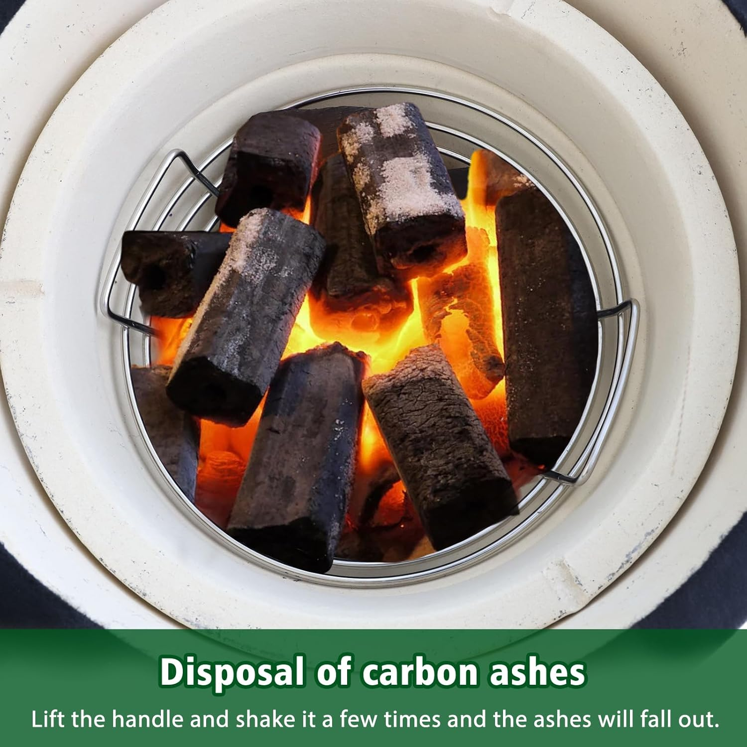 Vankey Charcoal Basket for Kamado Joe Jr，Heavy Duty Stainless Steel Charcoal Ash Basket Fit Minimax Big Green Egg and Other Smoker Grill image number 3