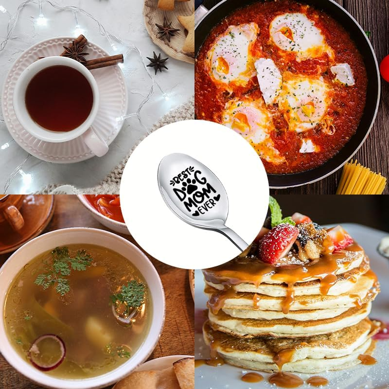 Dog Mom Gifts Spoon for Women Gifts for Dog Lovers Dog Owners Xmas Gifts for Dog Mom Mother Gifts for Women Birthday Gifts for Dog Lovers Best Friends Family - Best Dog Mom Ever Spoons image number 1