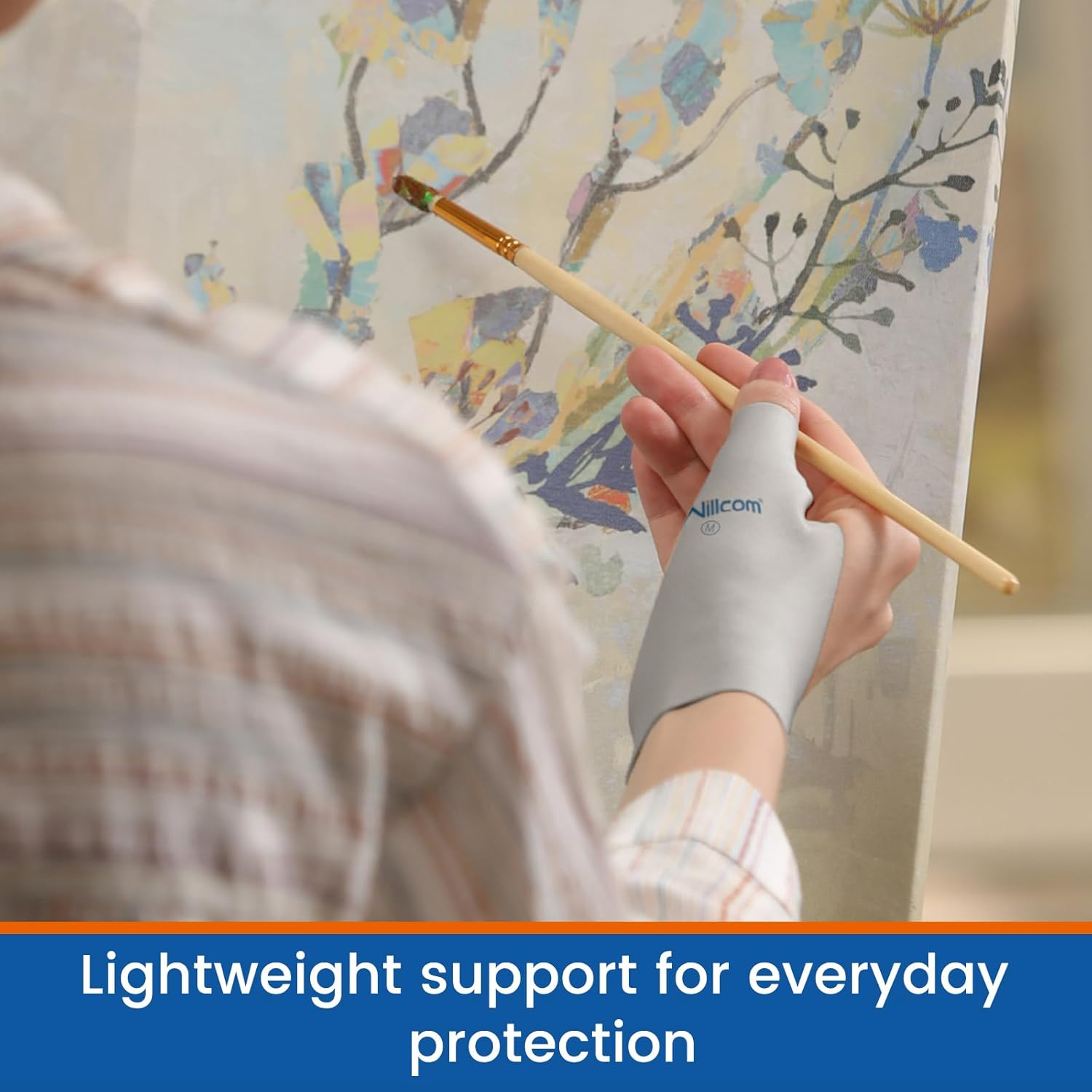 Willcom Thumb Wrist Brace Compression Sleeve (2 PCS) for Arthritis Pain Relief Protector Support, Soft Elastic Fabric Thumb Spica Splint Glove Liner for Women and Men -Fits Both Hands (Small) image number 1