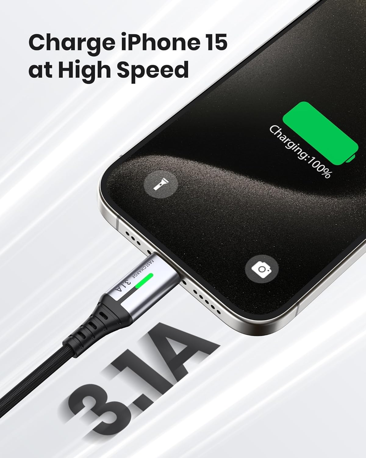 INIU USB C Cable, USB Type C Cable Fast Charging Cable, Nylon Braided Cord USB-C Fast Charger 3.1A, USBC Cable Phone Charger for Iphone 16 15 Pro Max Ipad Samsung S22 S21 S20 Huawei Xiaomi Etc. [2M] image number 4