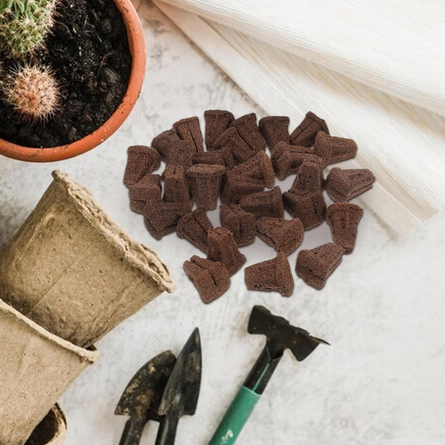 Angoily 30Pcs Hydroponic Growing Kit Seedling Cubes with Coconut Peat for Indoor Garden Plant Propagation and Water Cultivation, Soilless Hydroponic Starter Supplies for Seed Germination image number 5