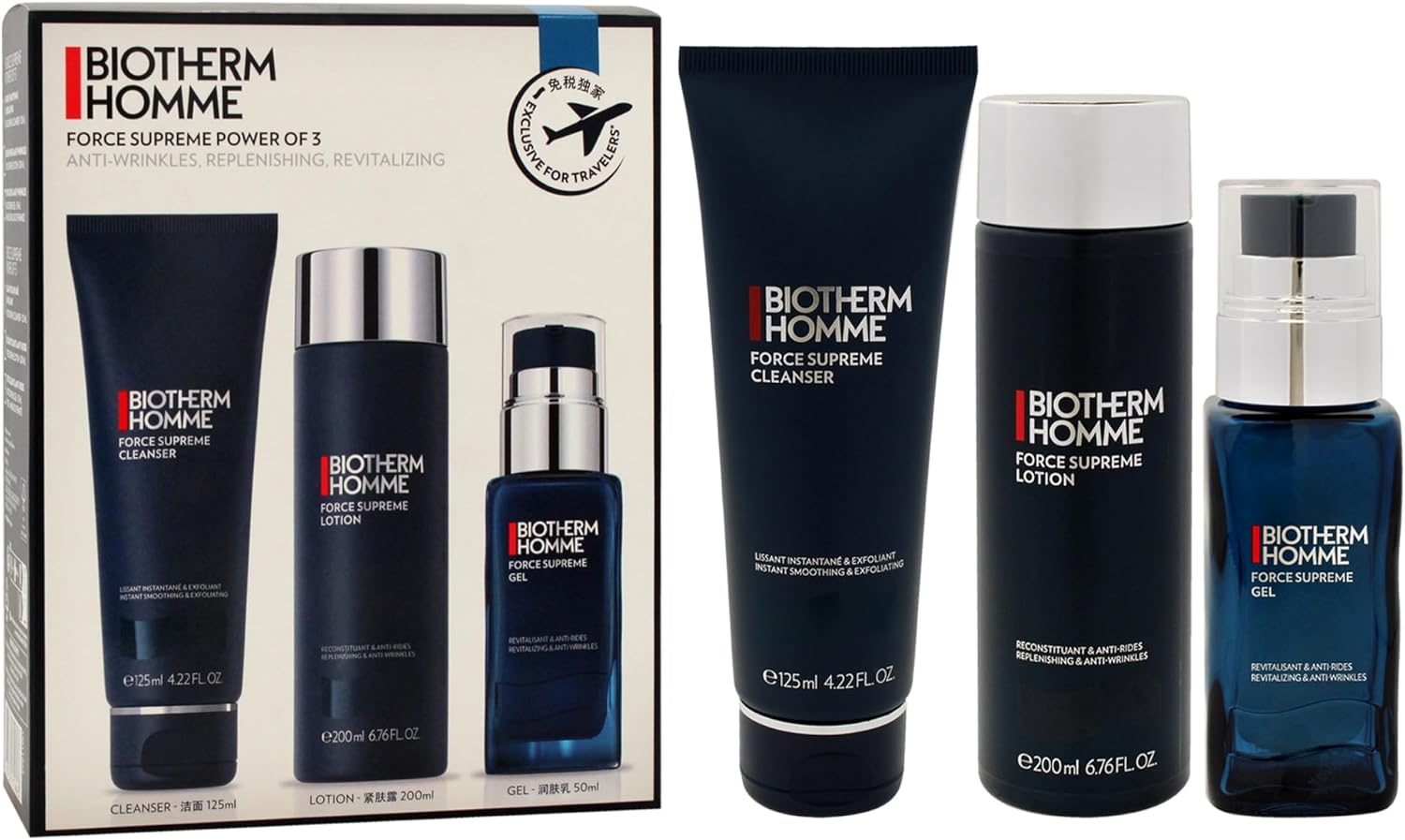Biotherm Homme Force Supreme Power Set by Biotherm for Men - 3 Pc 4.2Oz Force Supreme Cleanser, 6.7Oz Force Supreme Lotion, 1.69Oz Force Supreme Gel image number 3