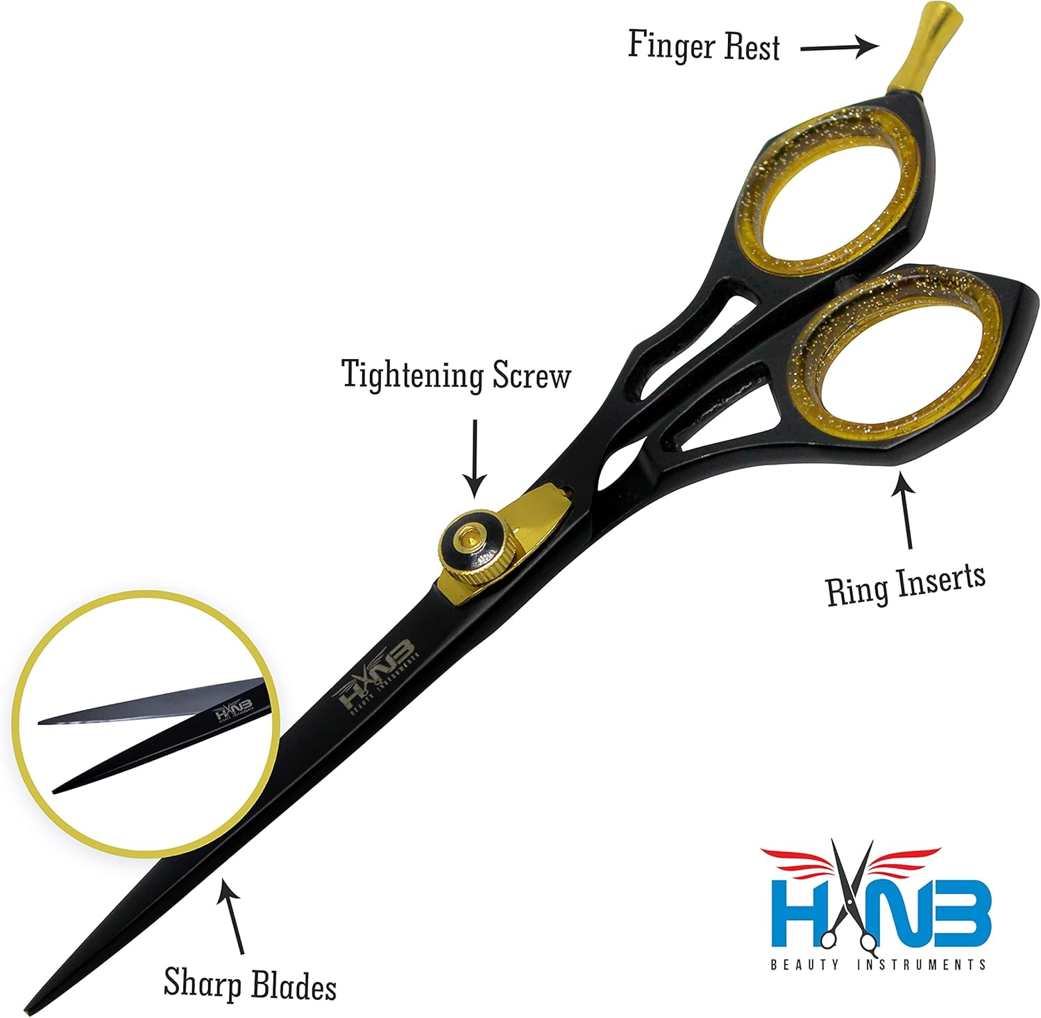 Hair Scissors | Professional Hair Cutting Scissors with Hair Comb| Hairdressing Scissors and Thinning Scissors - Hair Cutting Scissors, Hair Thinning Scissors (Black) image number 3
